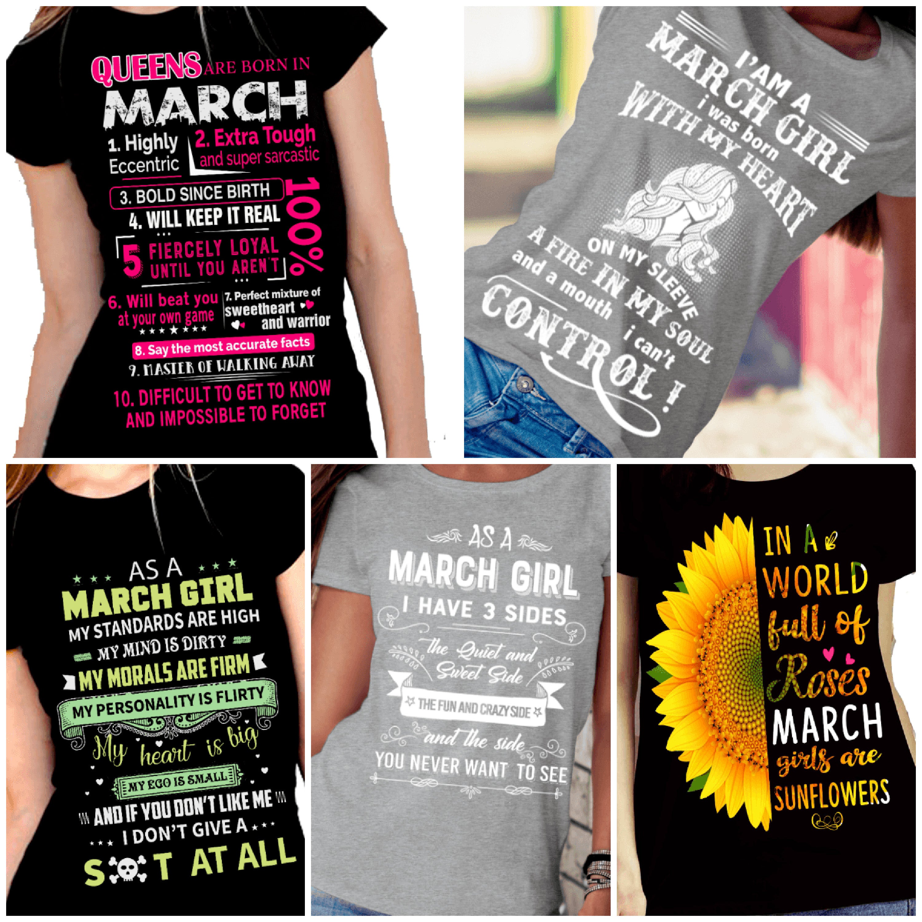 "March Pack Of 5 Shirts"