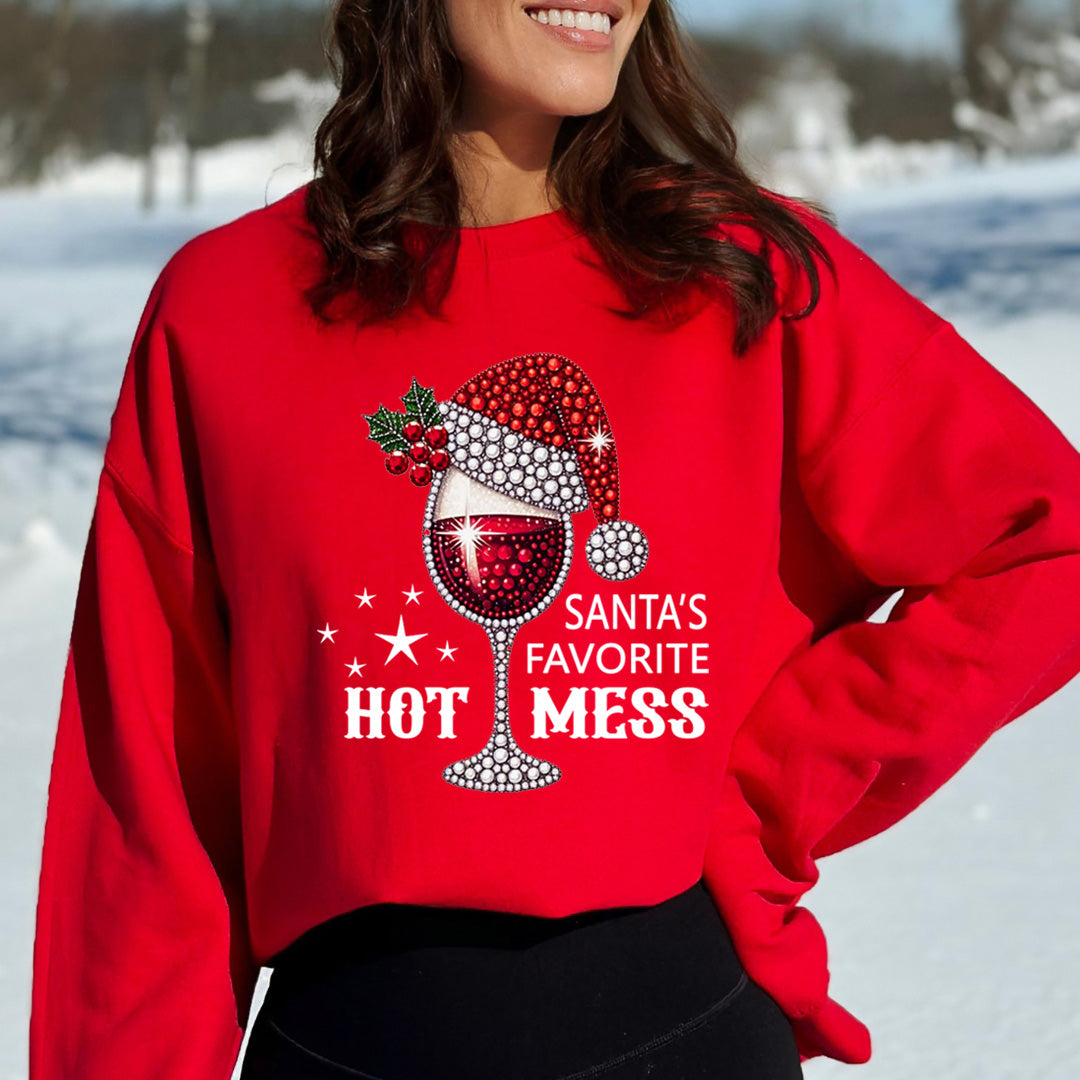 Santa's Favorite Hot Mess - Sweatshirt & Hoodie