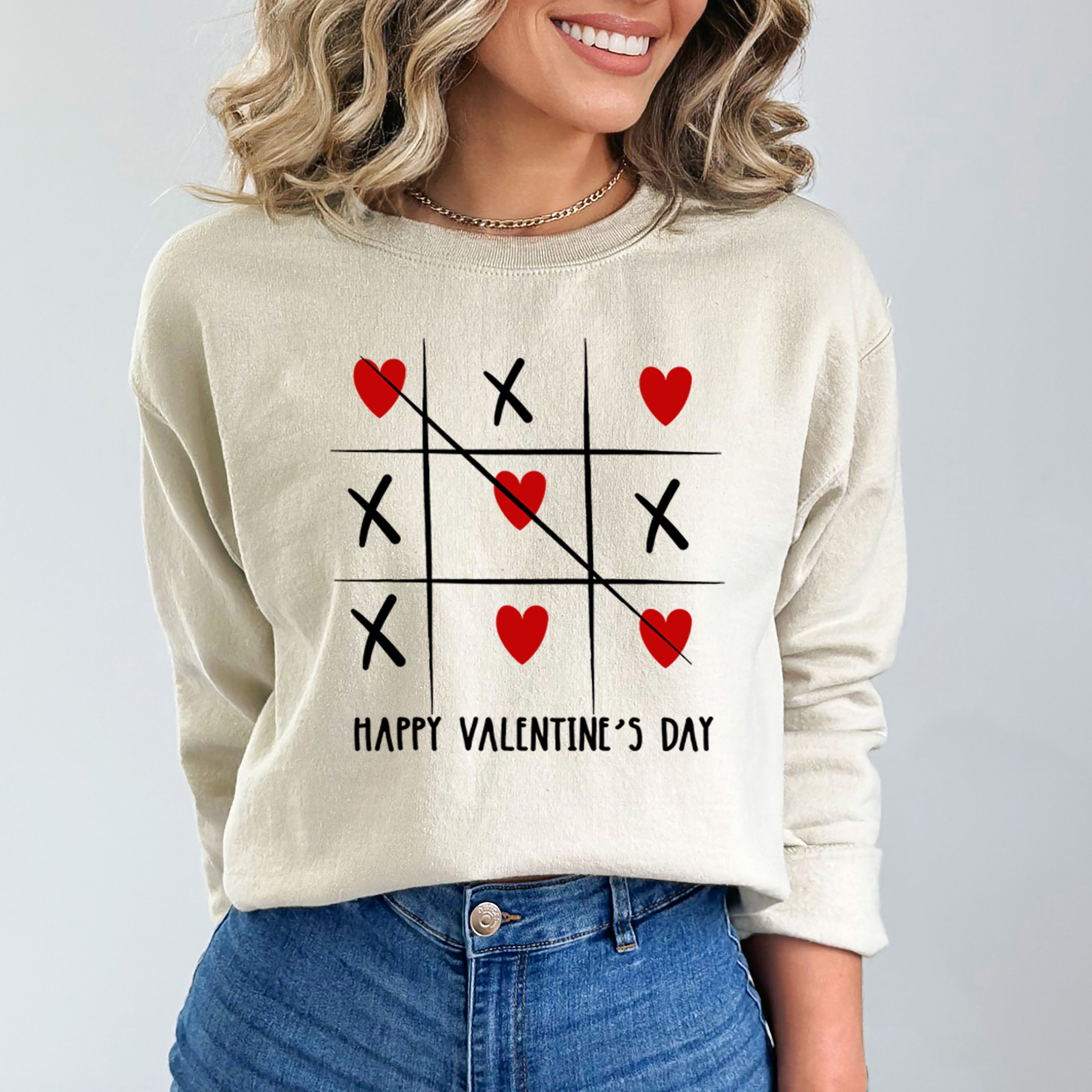 Happy Valentine's Heart And Cross design  - Sweatshirt & Hoodie