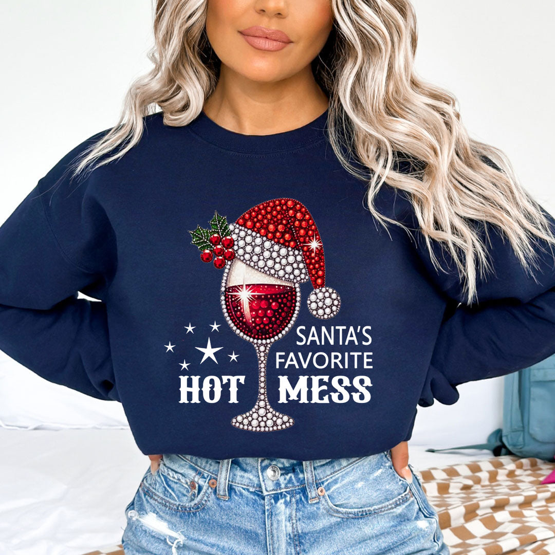 Santa's Favorite Hot Mess - Sweatshirt & Hoodie