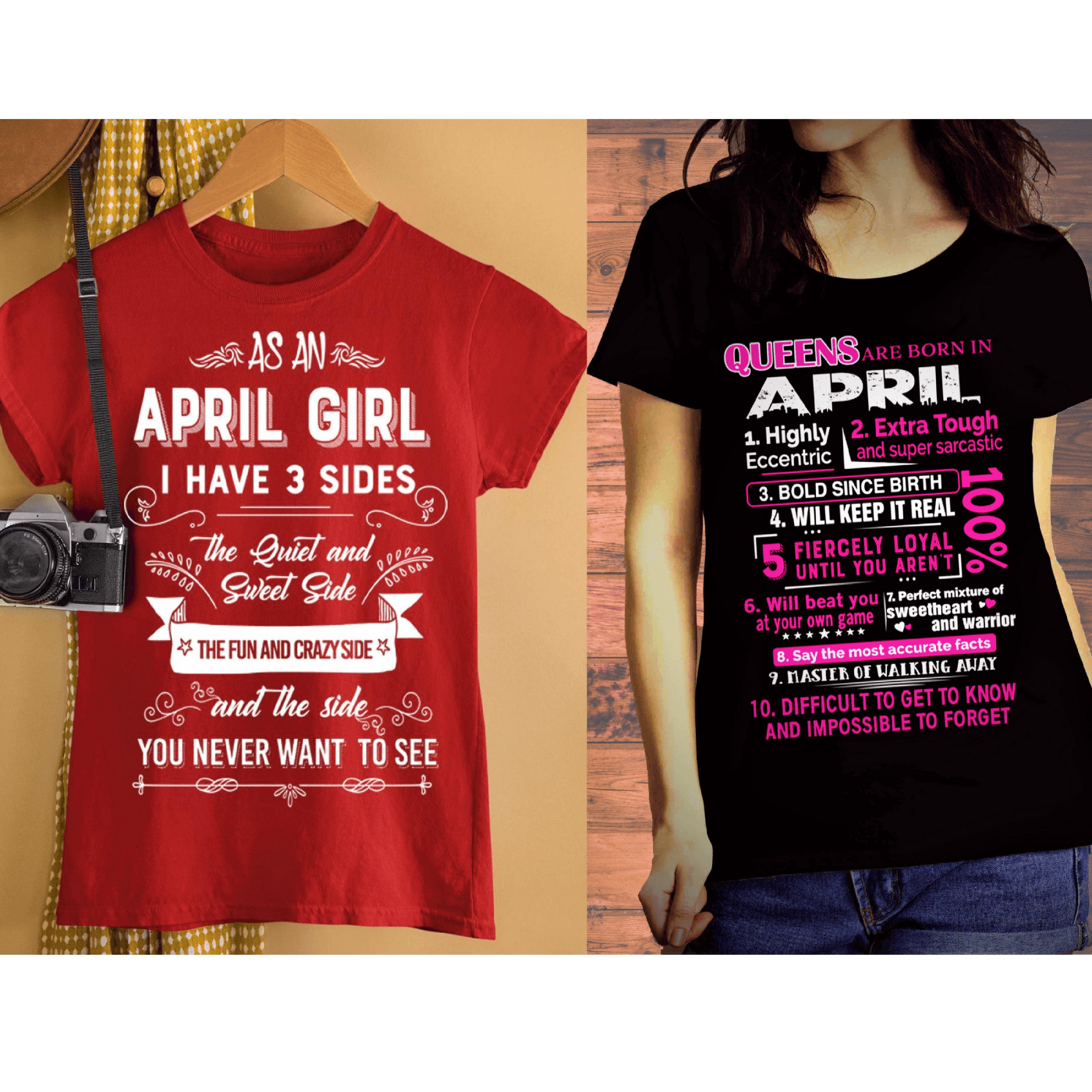 "APRIL- Queens + 3 Sides -Pack of 2"(Red & Black)