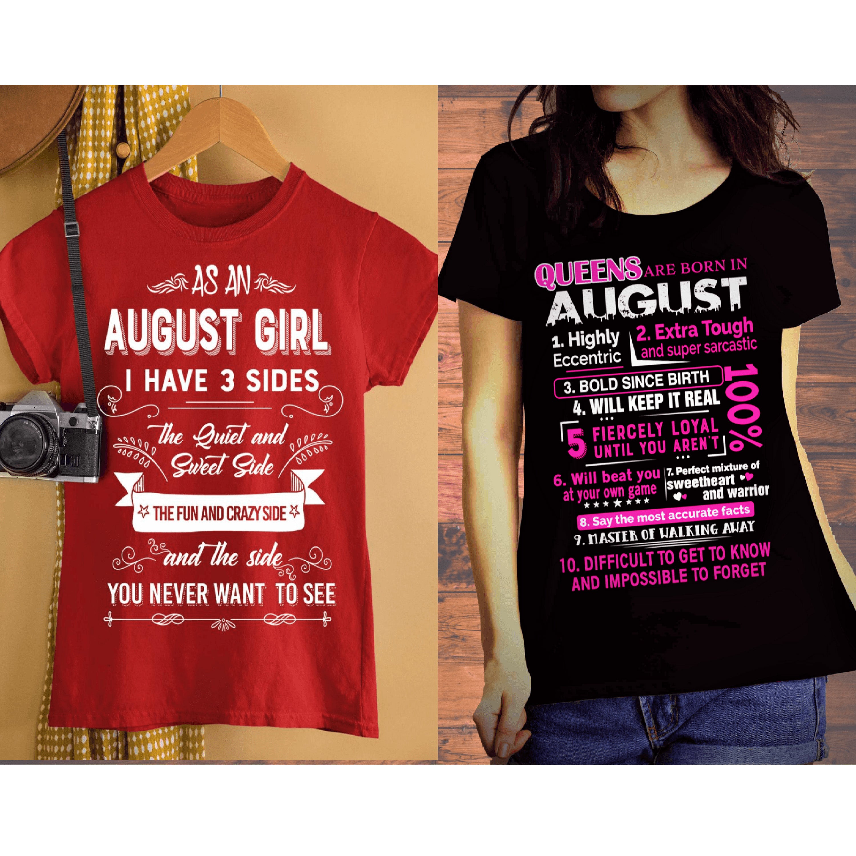 "AUGUST- Queens + 3 Sides -Pack of 2"(Red & Black)