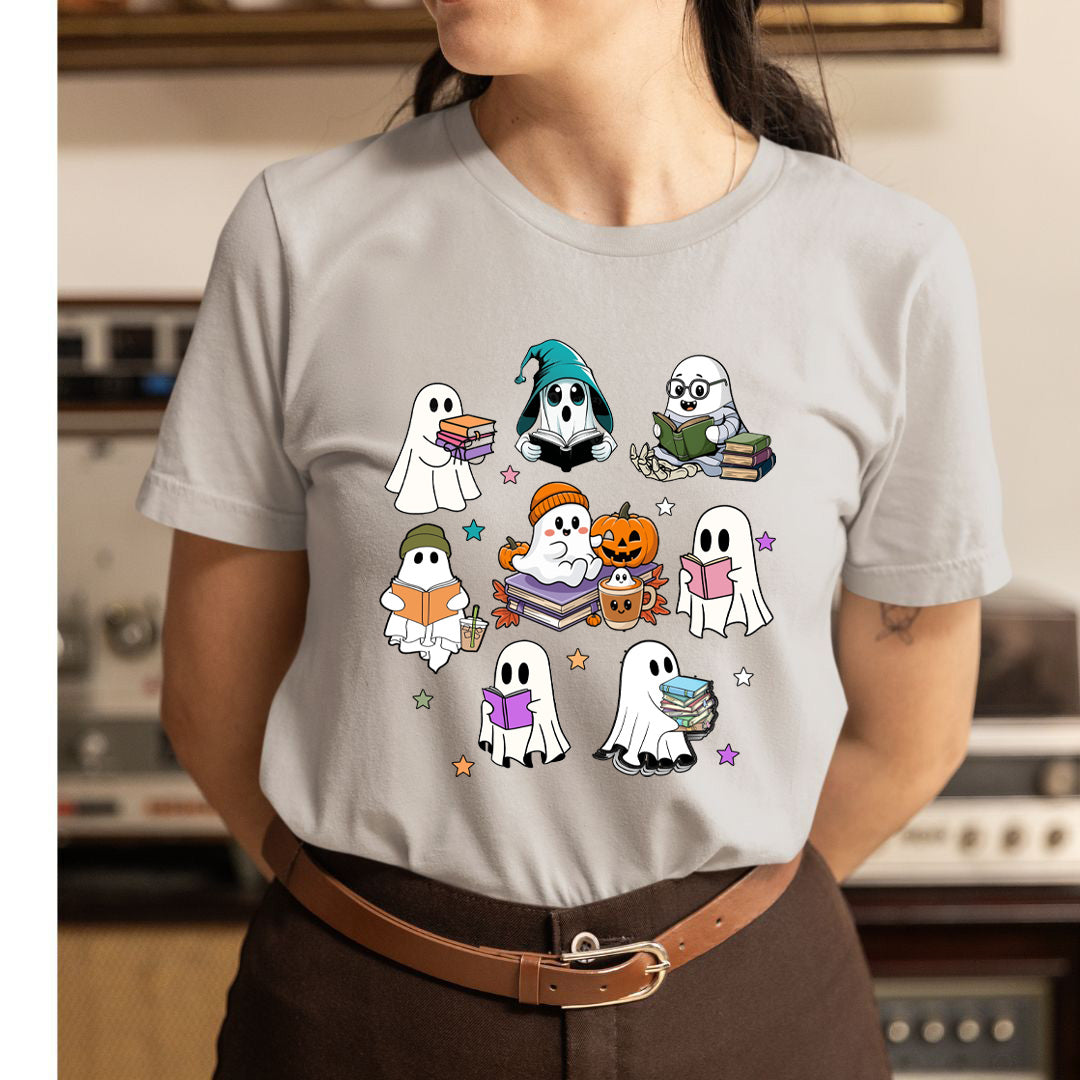 Ghost Reading Books - Unisex T-Shirt