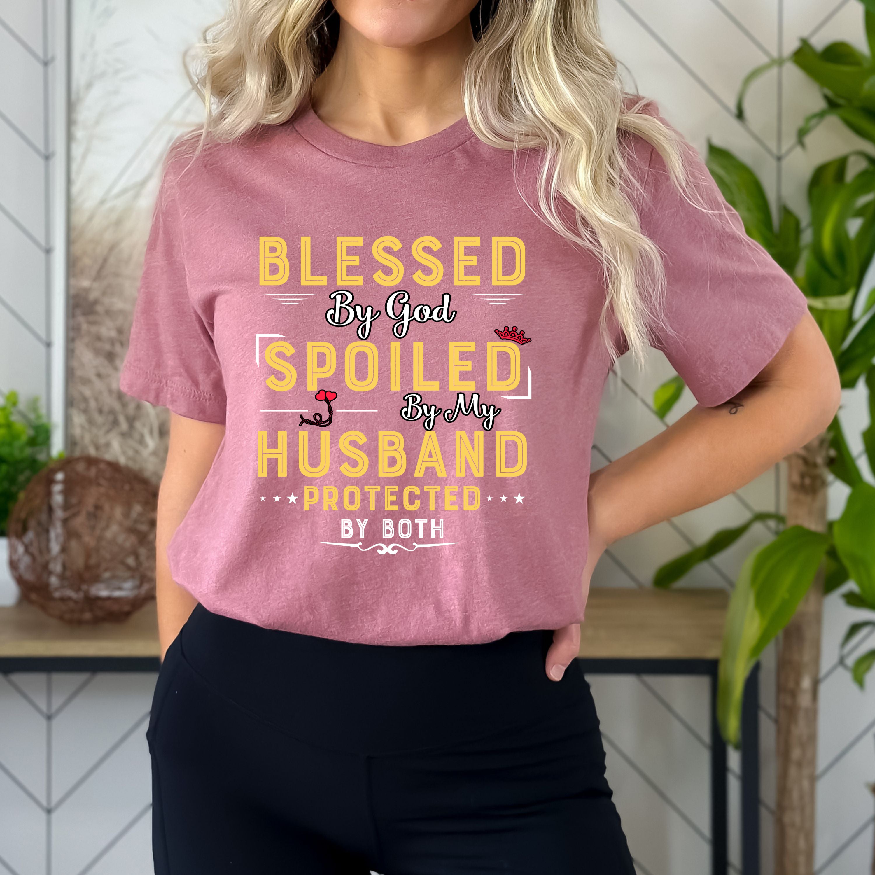 ''Blessed By God Spoiled By Husband'' Bella Canvas T-Shirt