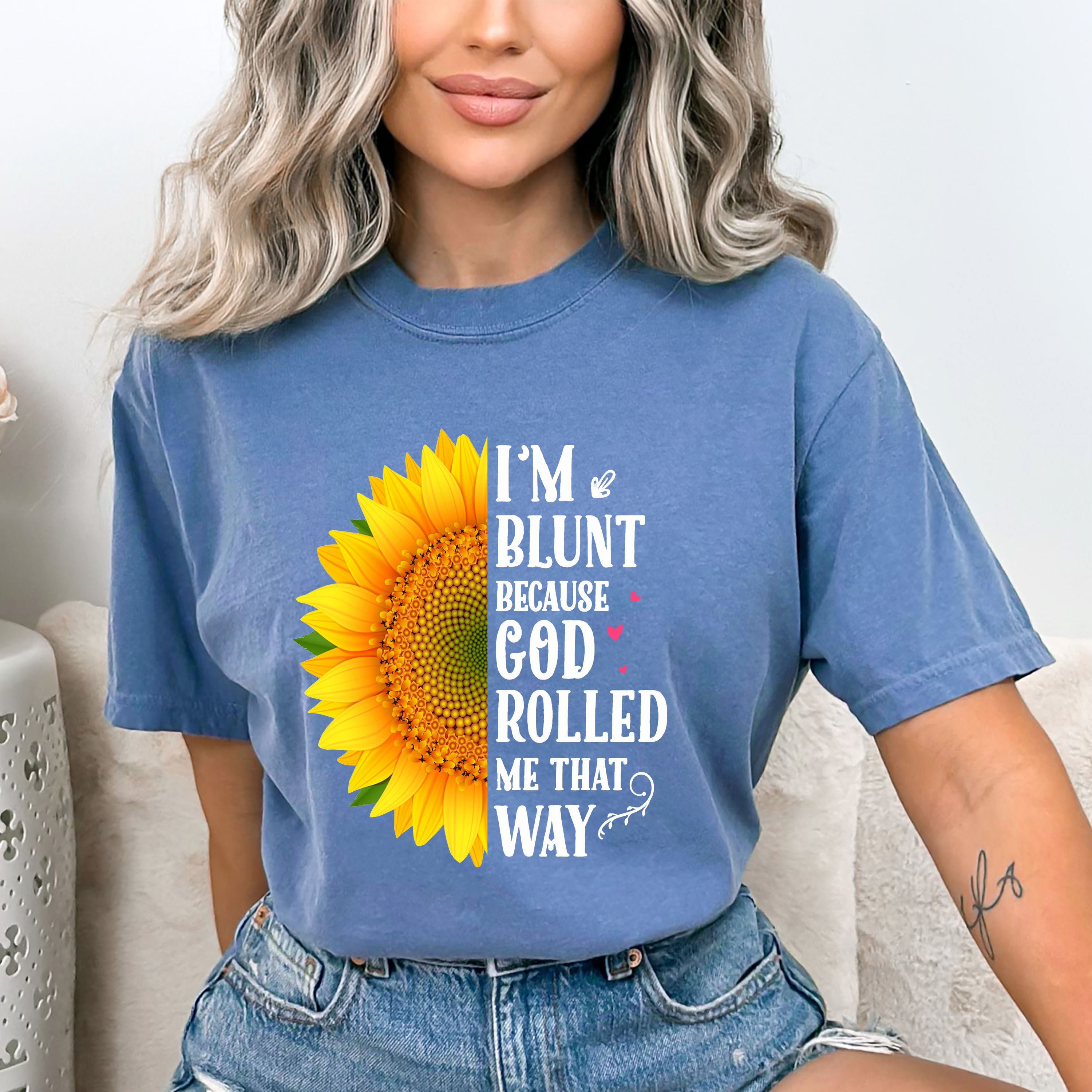 ''I'm Blunt Because God Rolled'' Bella Canvas T-Shirt
