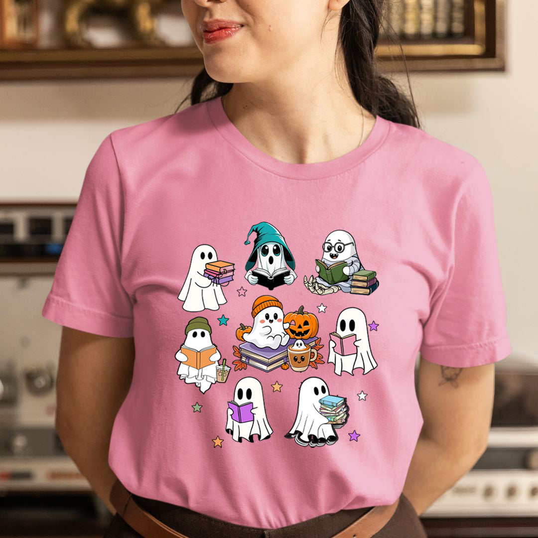 Ghost Reading Books - Unisex T-Shirt