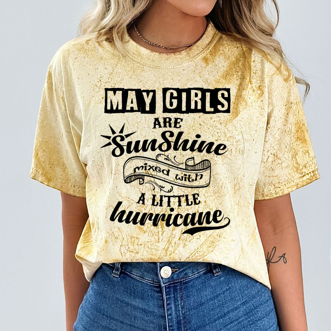 May Girls Are Sunshine - Unisex Tie-Dye Colorblast T-Shirt