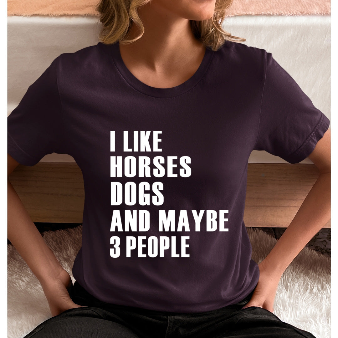I Like Horses Dogs - Unisex T-Shirt