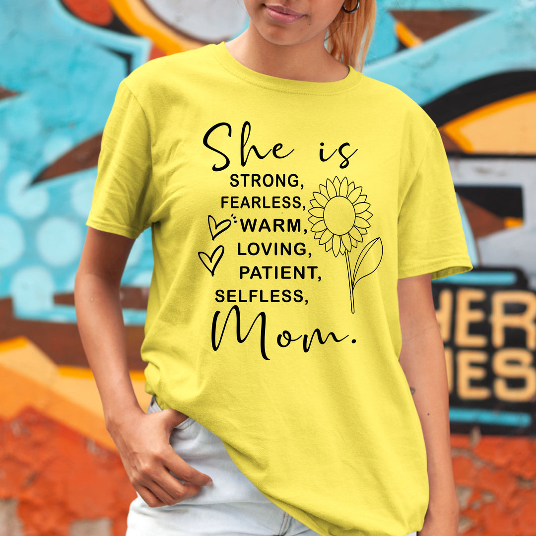 "SHE IS STRONG, FEARLESS MOM" BELLA CANVAS