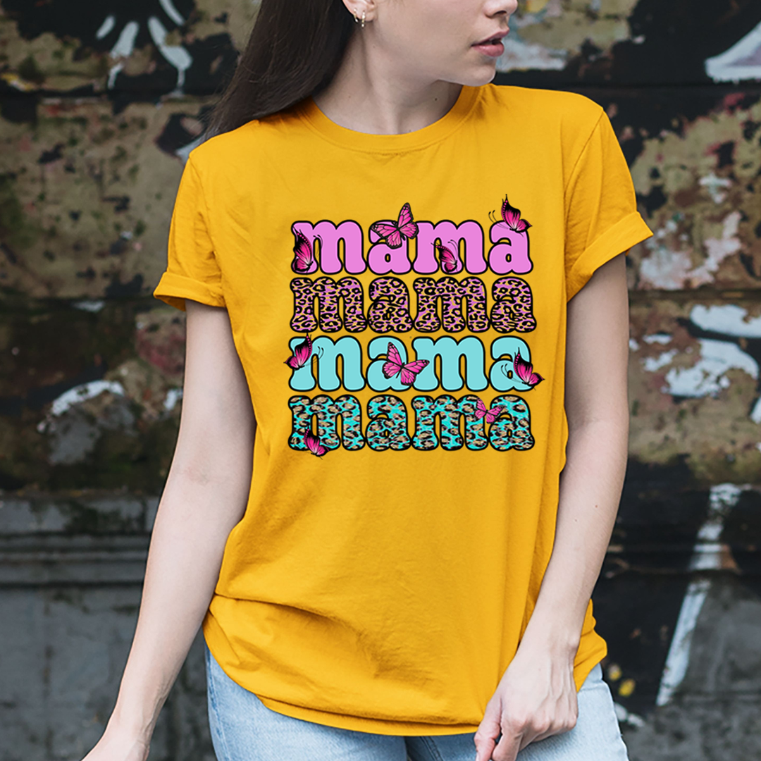 Mama Mama With Butterfly- Unisex T-Shirt