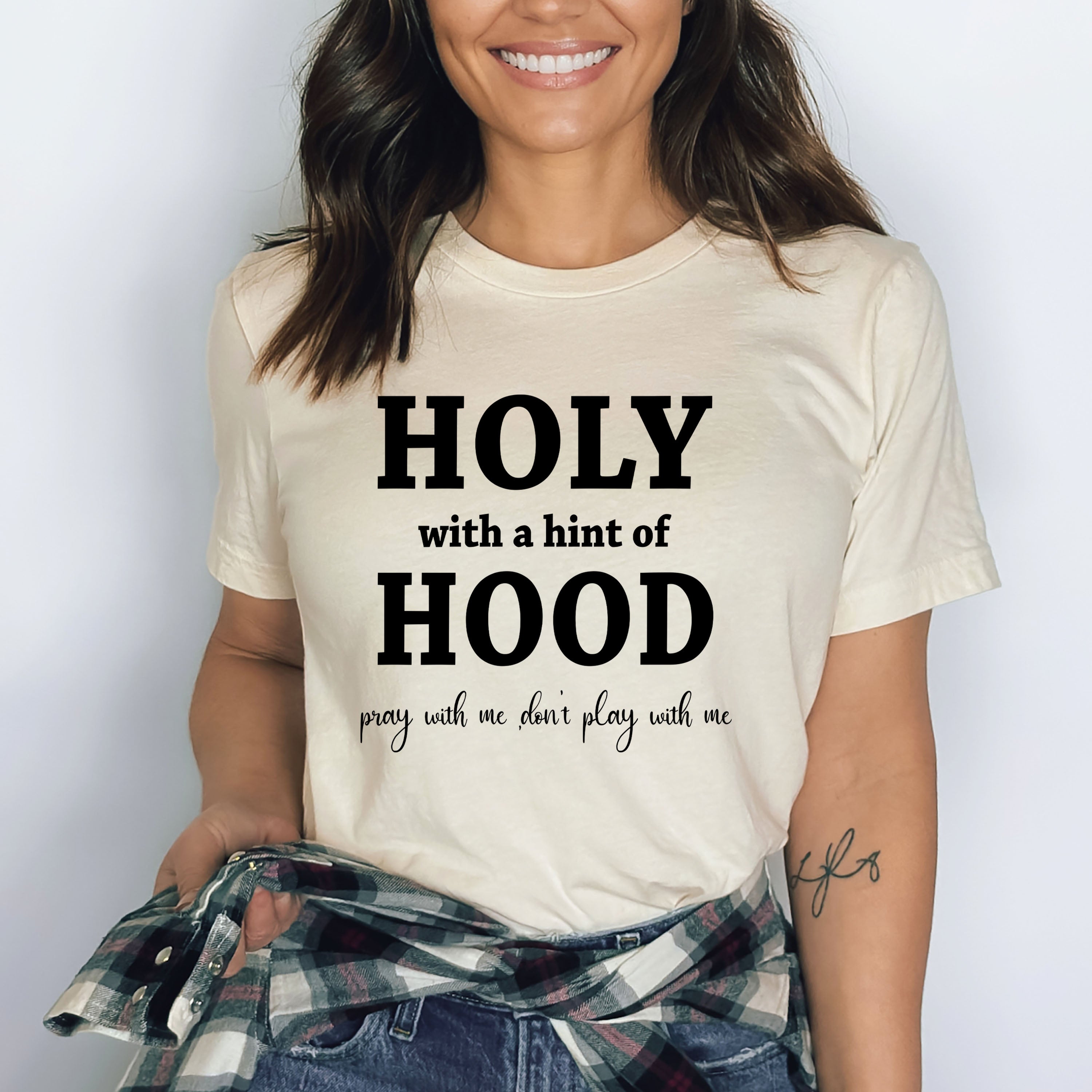 Holy With The Hint Of Hood - Bella canvas