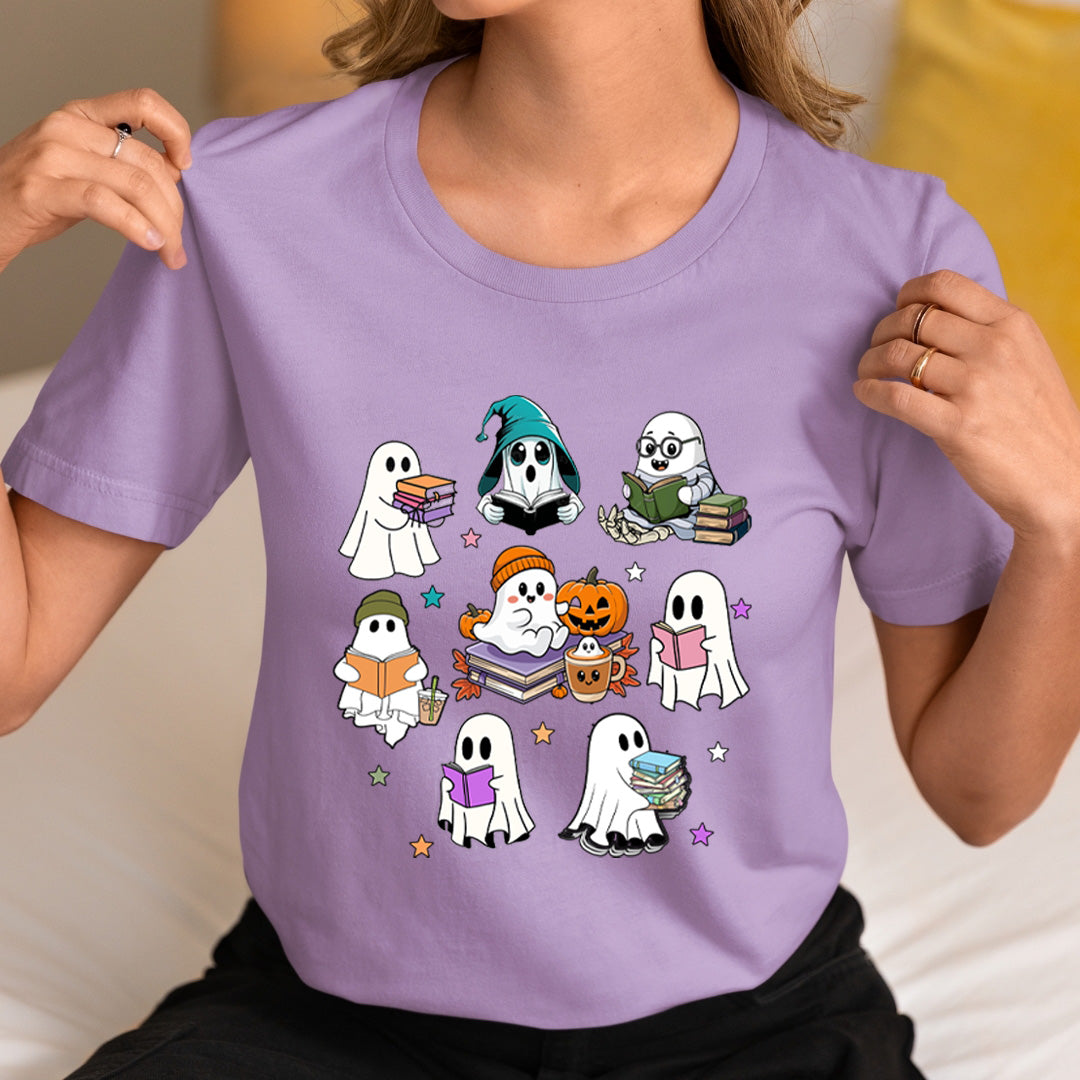Ghost Reading Books - Unisex T-Shirt