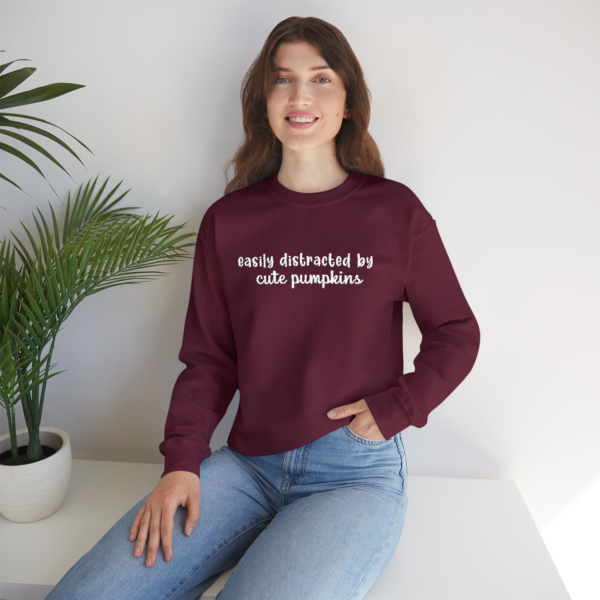 Easily Distracted By Pumpkins - Embroidery Design (Sweatshirt & Hoodie)
