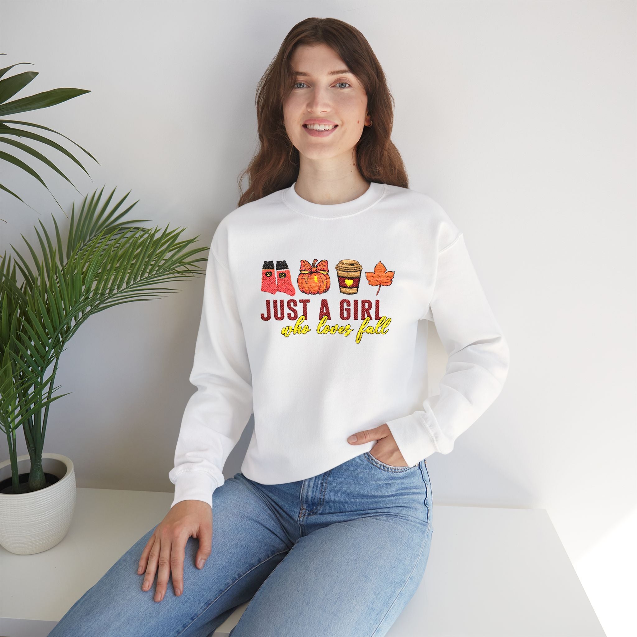 Just A Girl Who Loves Fall - Embroidery Design (Sweatshirt & Hoodie)