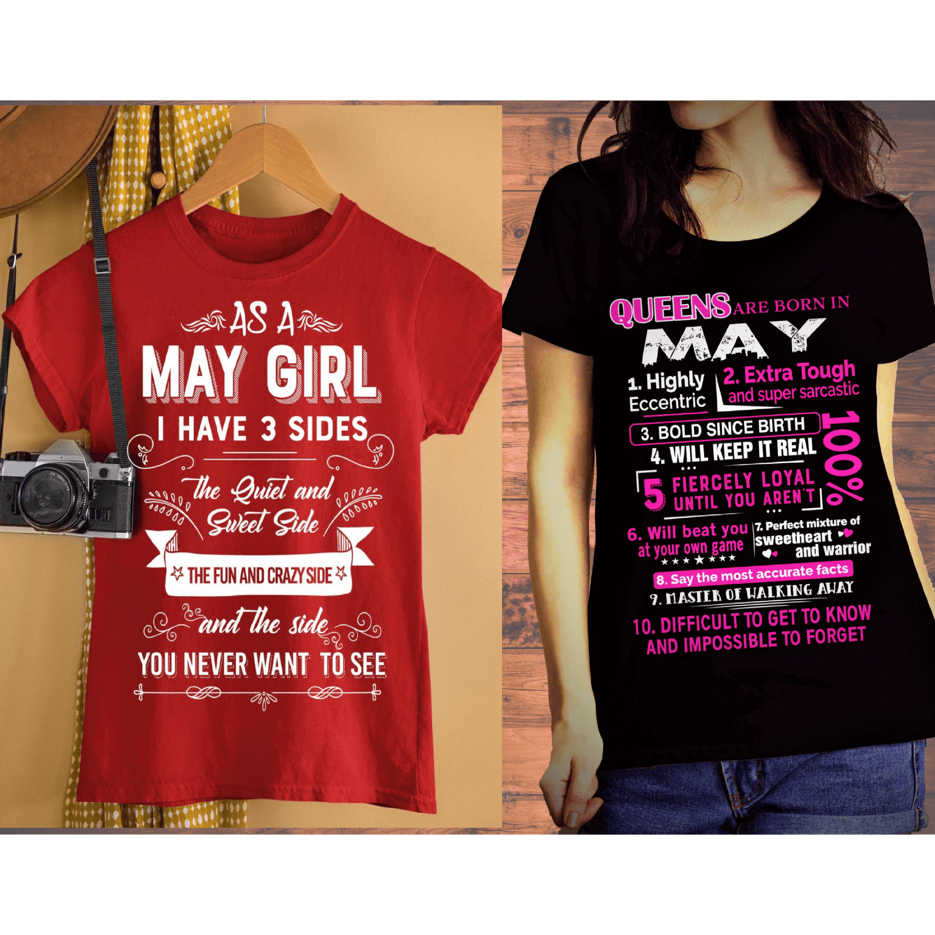 "MAY- Queens + 3 Sides -Pack of 2"(Red & Black)