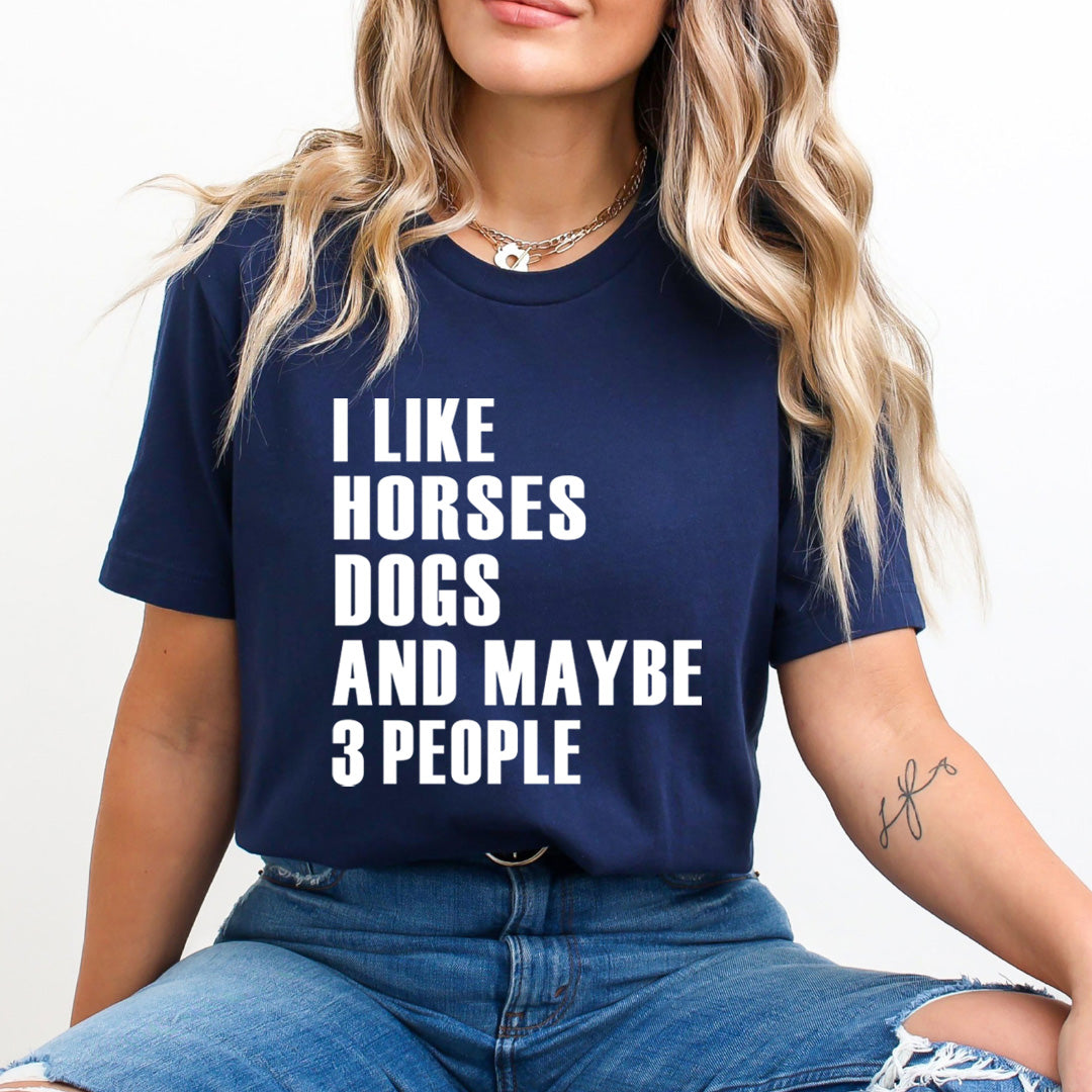 I Like Horses Dogs - Unisex T-Shirt