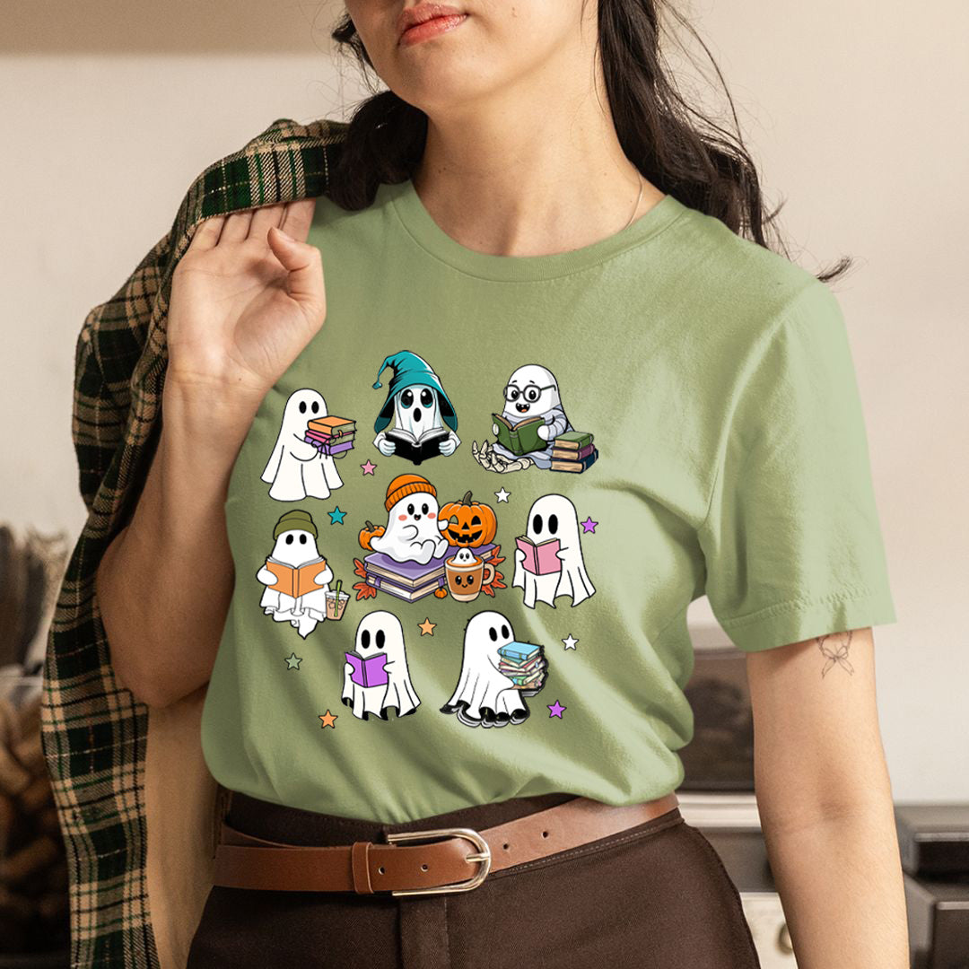 Ghost Reading Books - Unisex T-Shirt