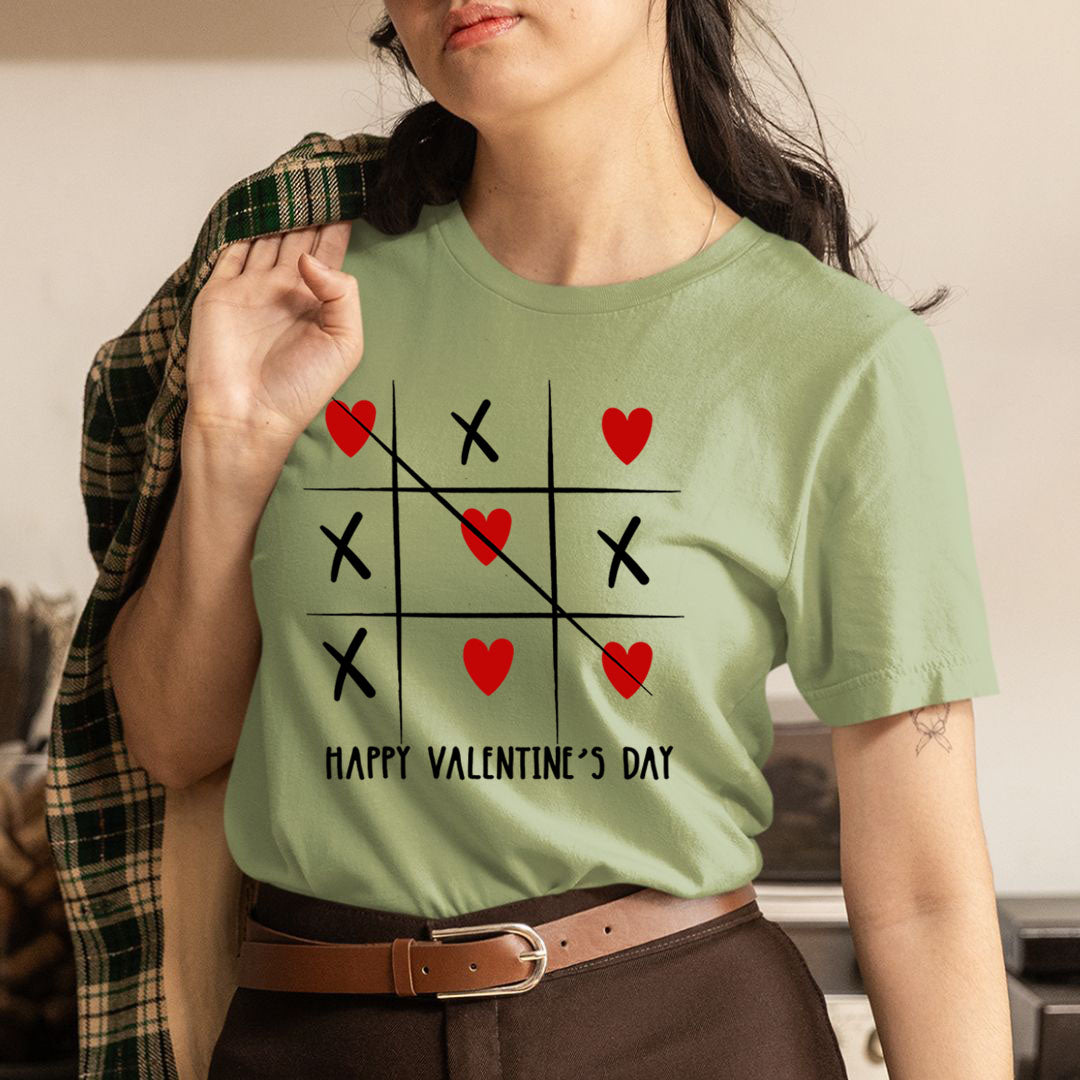 Happy Valentine's Heart And Cross design - Unisex T-Shirt
