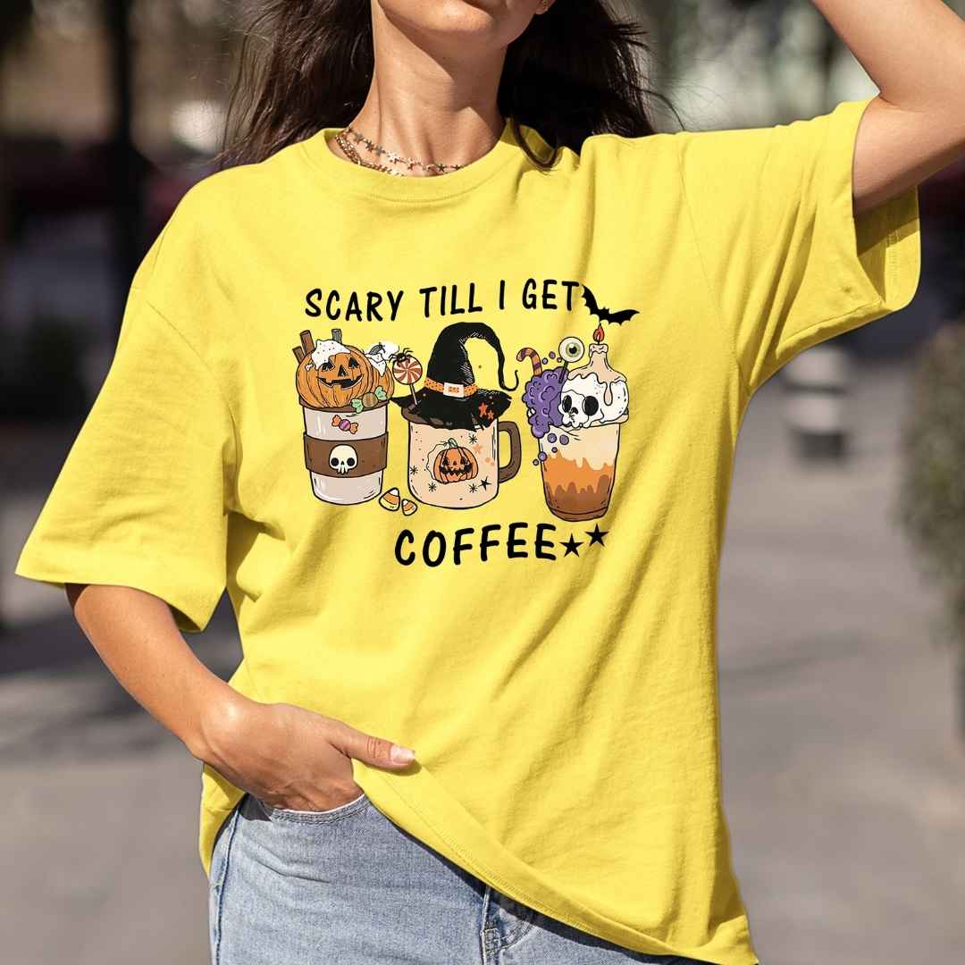Scary Till I Get Coffee - Bella Canvas