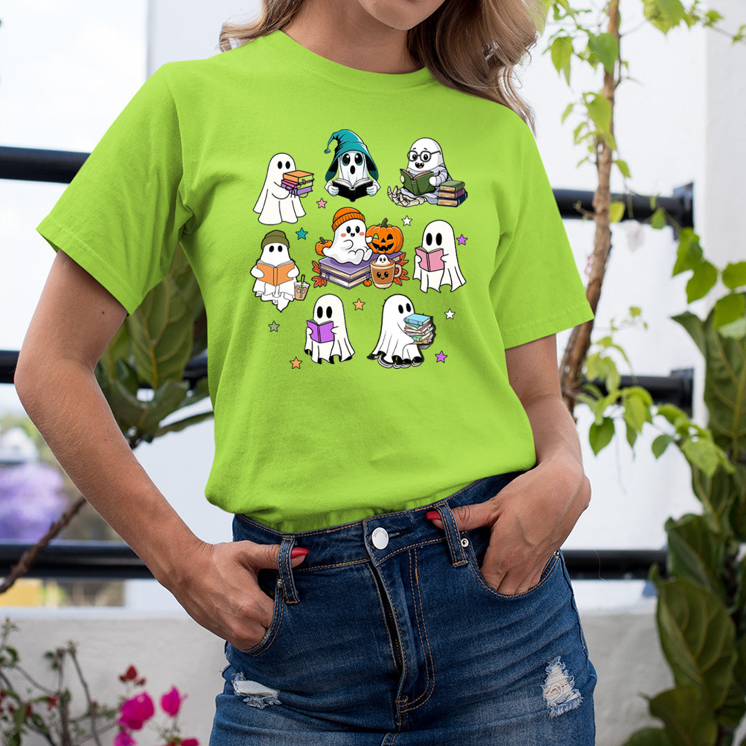 Ghost Reading Books - Unisex T-Shirt