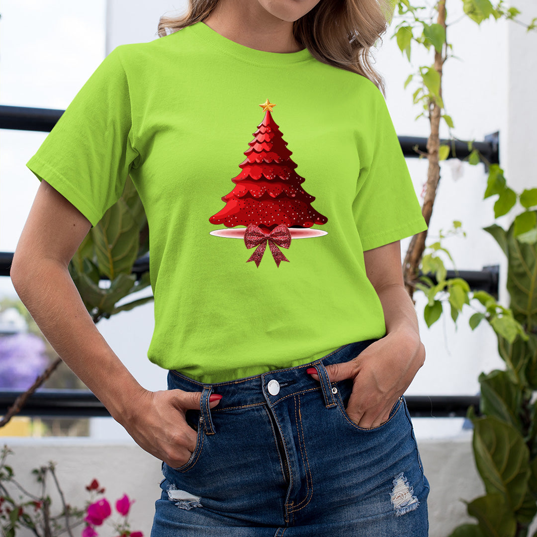 Christmas Tree With Bow - Unisex T-Shirt