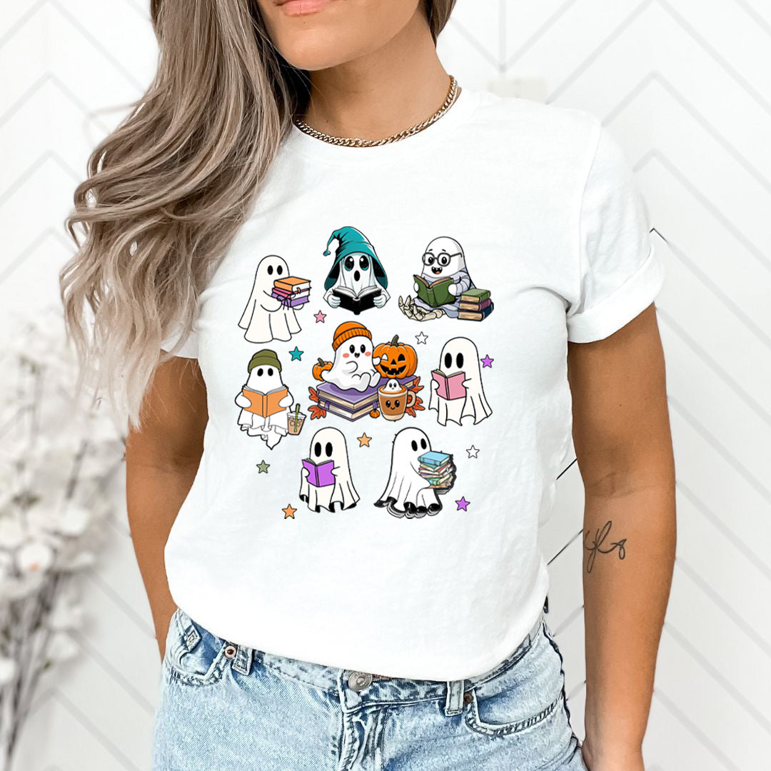 Ghost Reading Books - Unisex T-Shirt