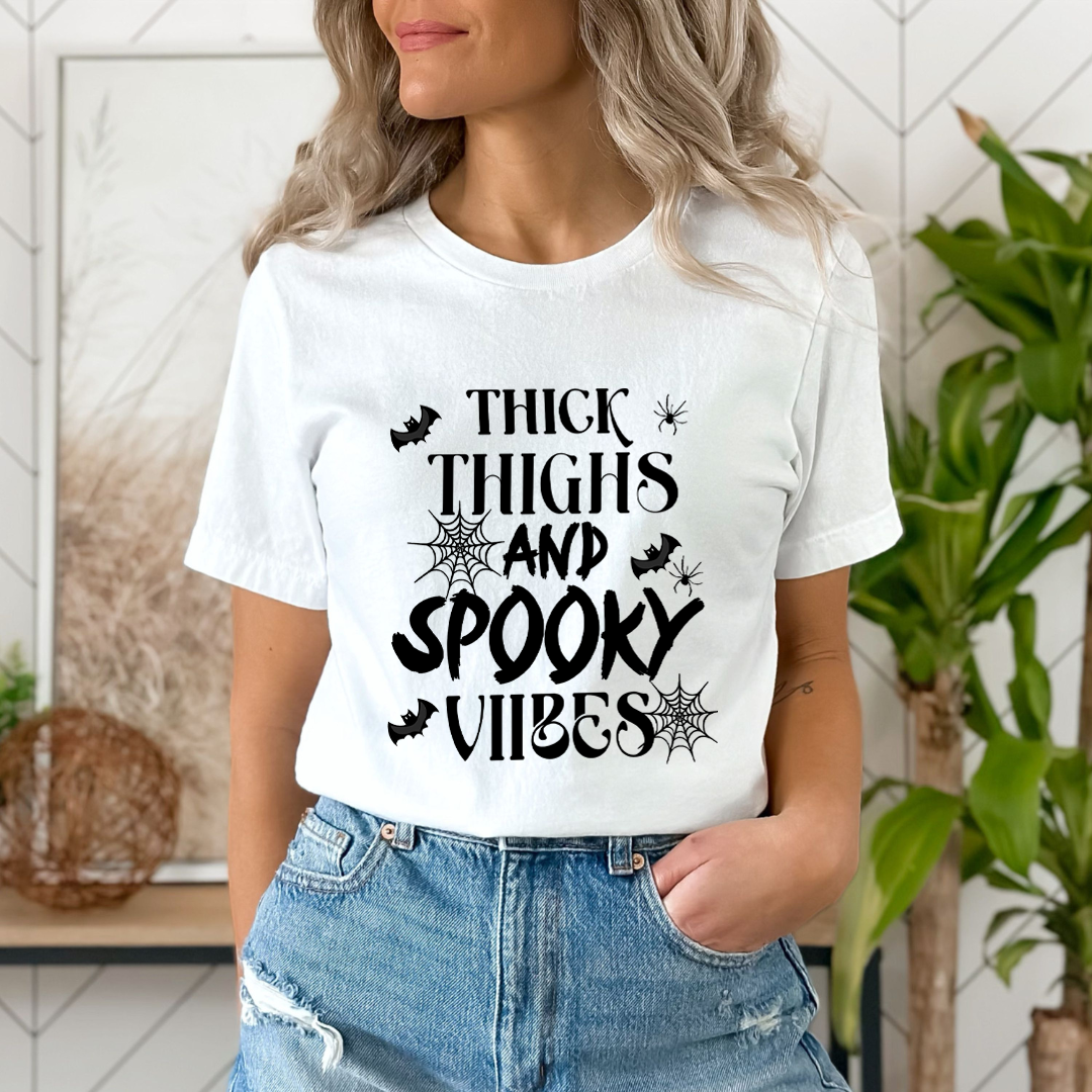 Thick Thighs And Spooky Vibes - Unisex T-Shirt