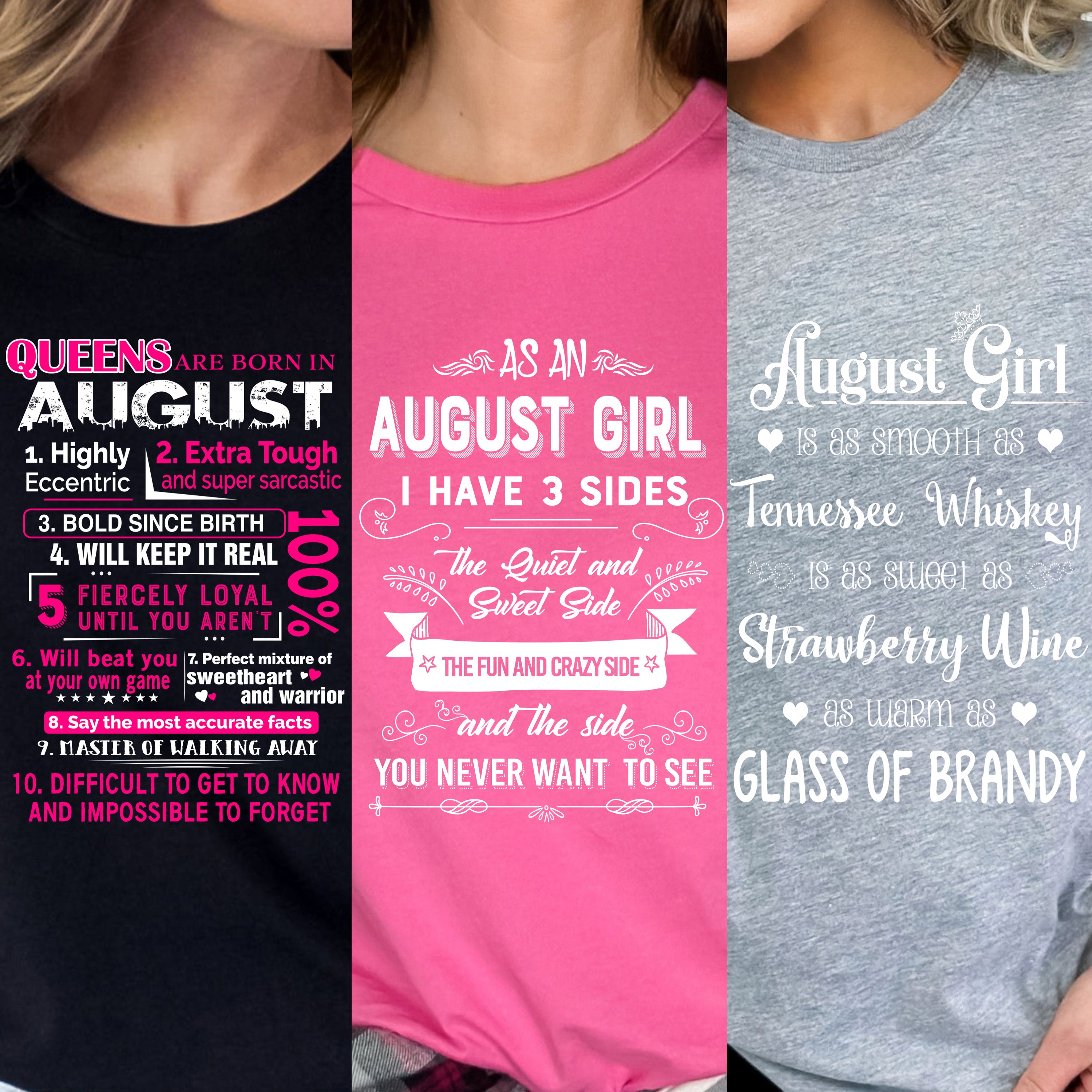 "August Pack Of 3 Popular Designs" Whiskey/3 Sides/Queens