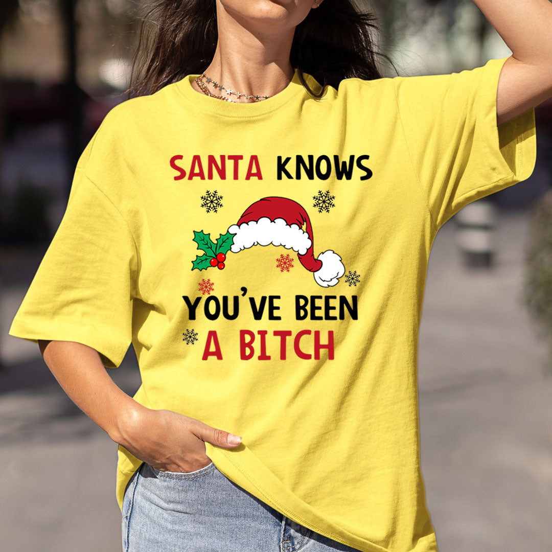 Santa Knows You've Been Bitch - Bella canvas