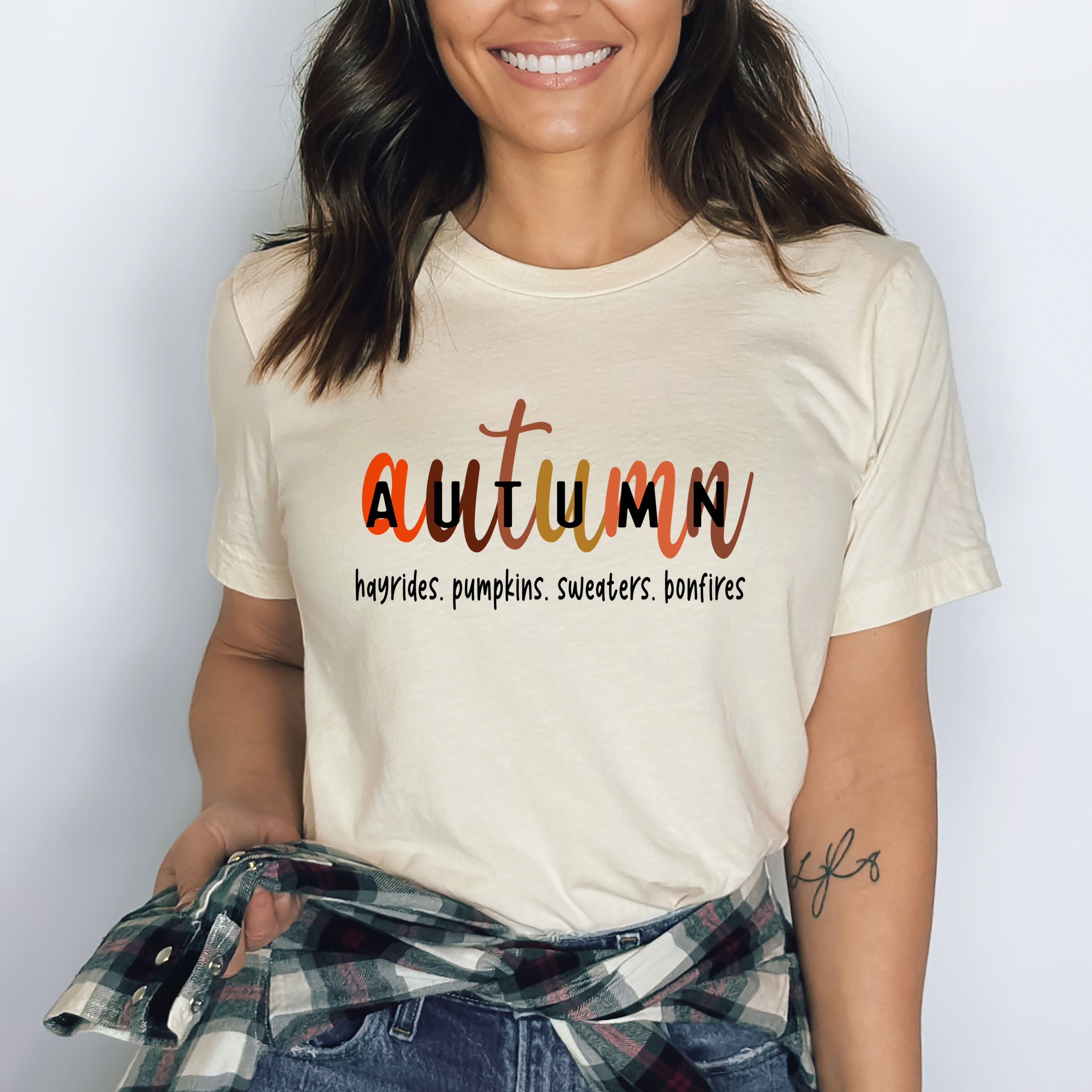 Pumpkin Sweater Bonfires - Bella canvas