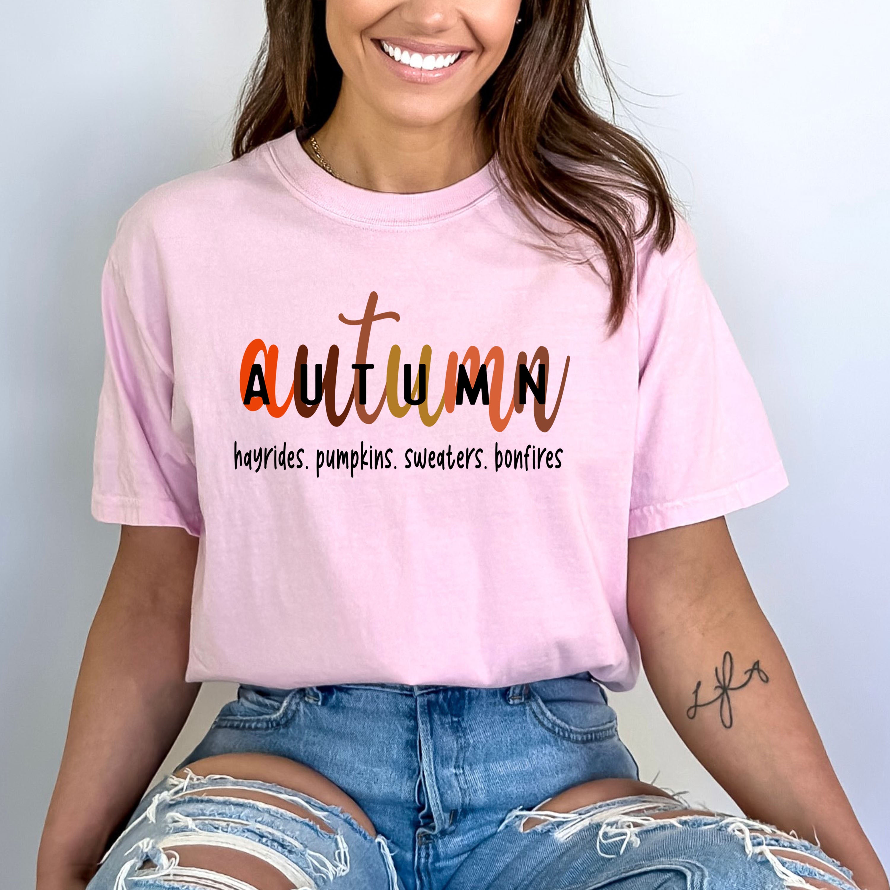 Pumpkin Sweater Bonfires - Bella canvas