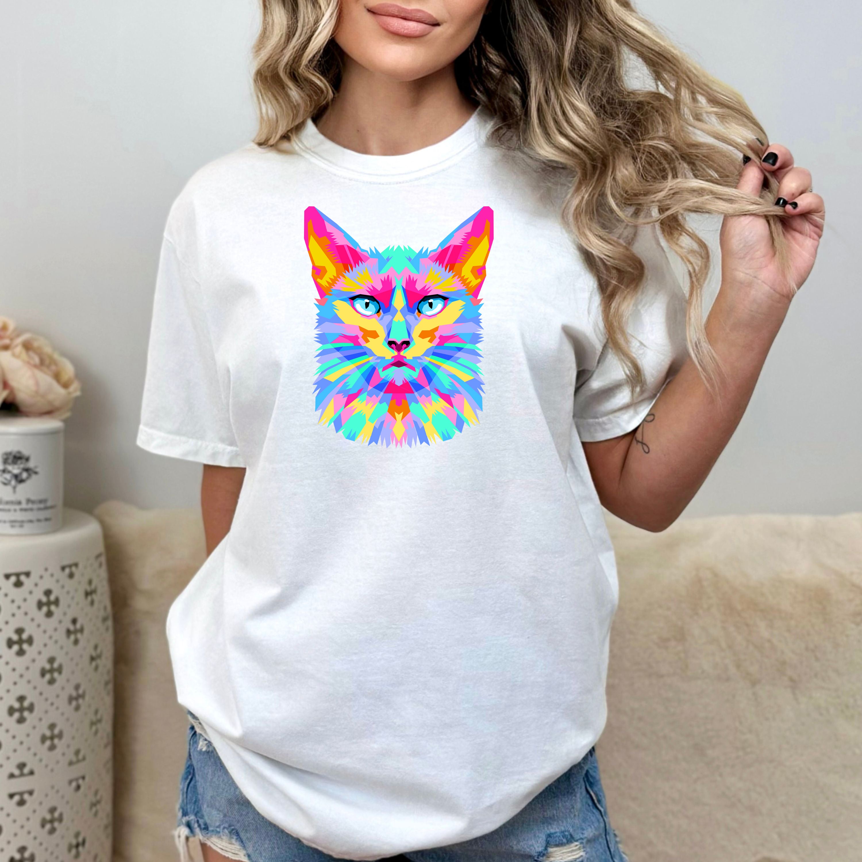 Colorful Bright Cat-Unisex T-Shirt