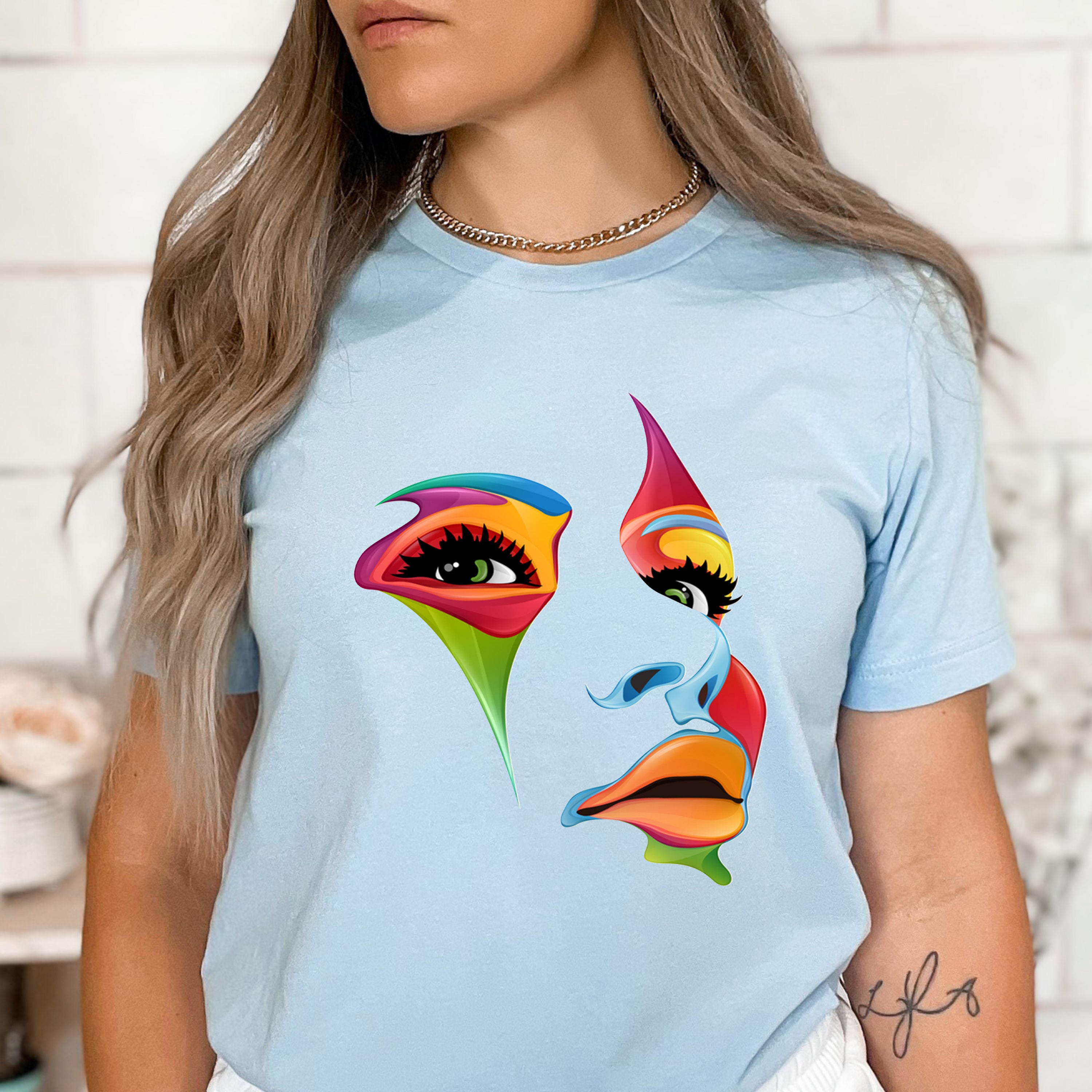 Beautiful Multicolored Face- Bella Canvas T-Shirt