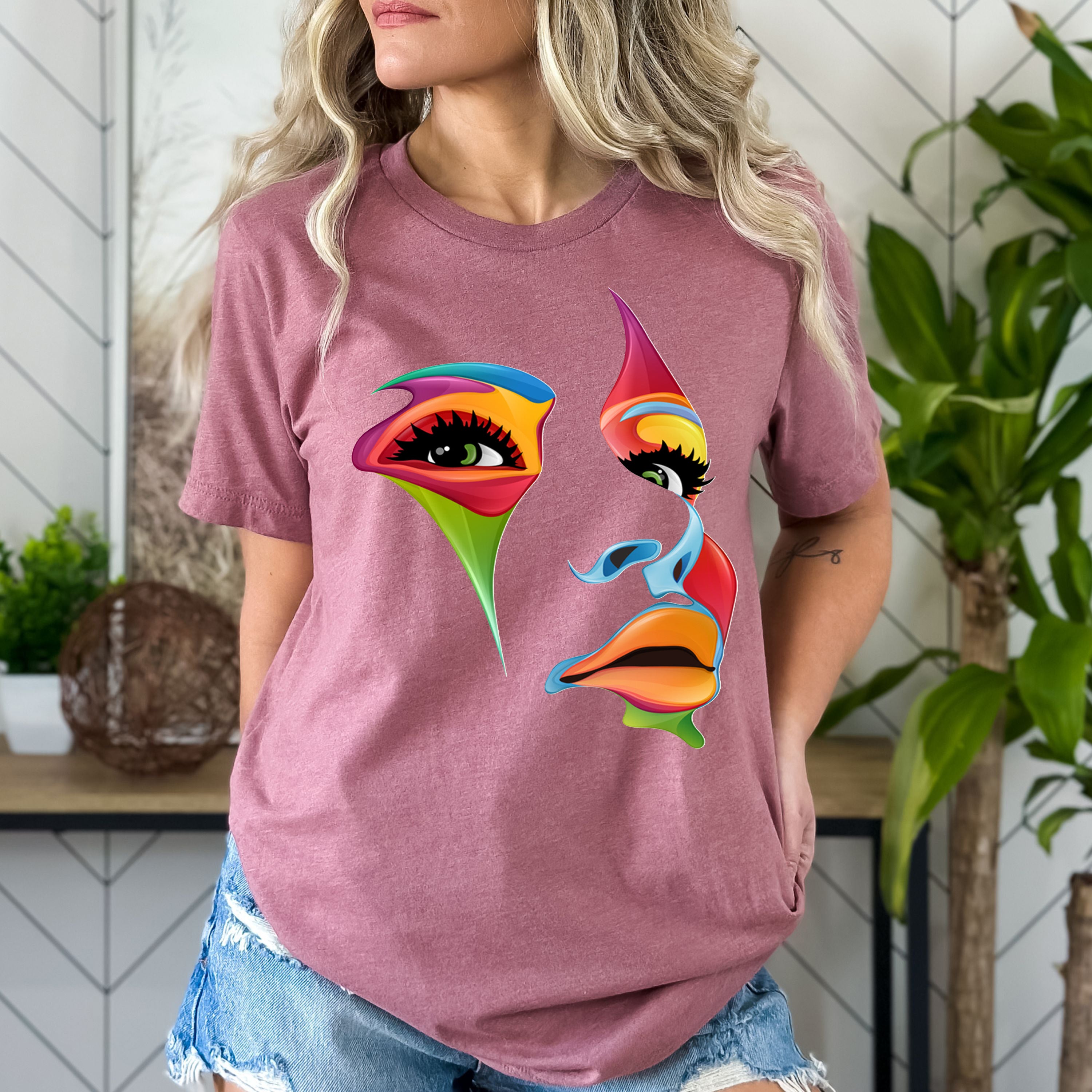 Beautiful Multicolored Face- Bella Canvas T-Shirt