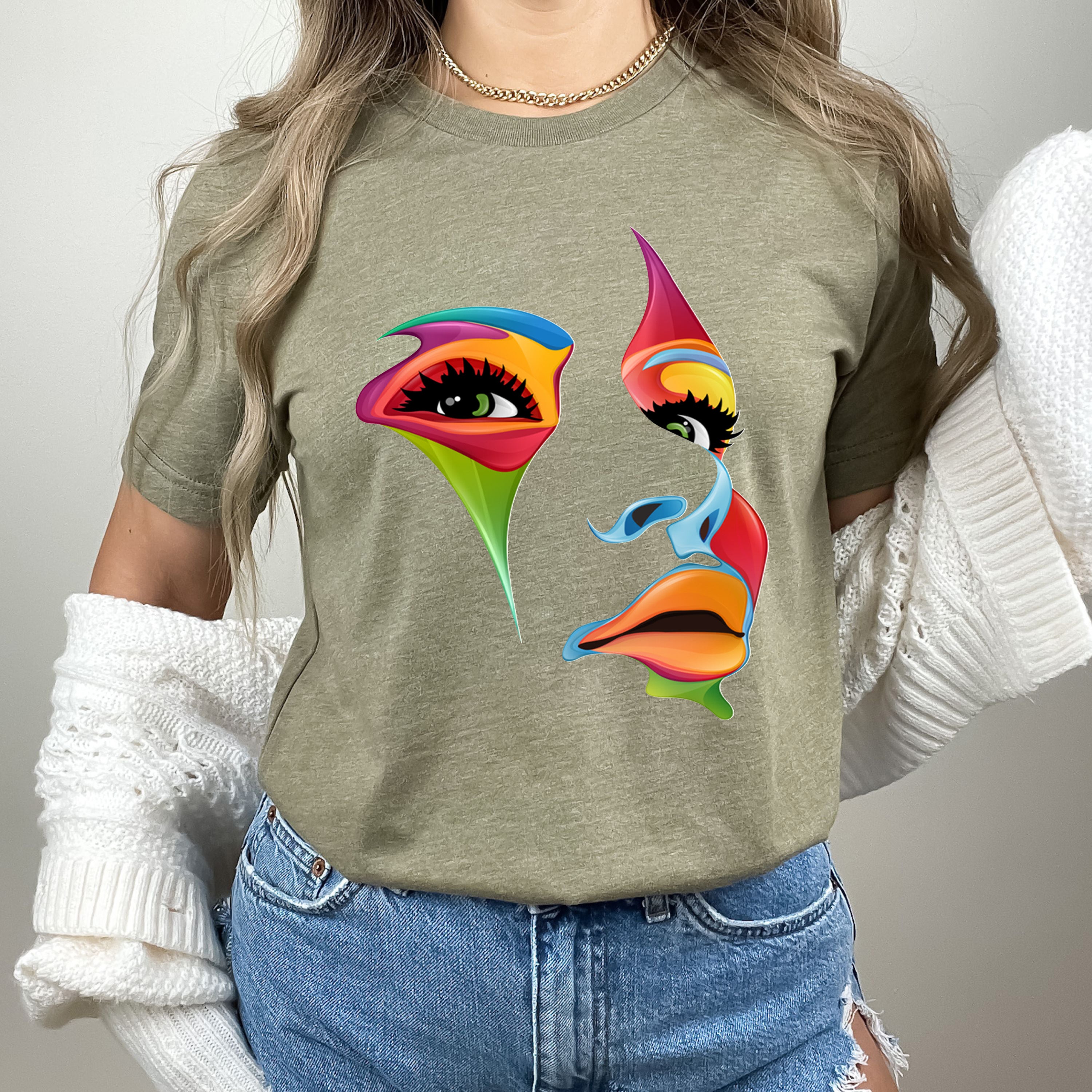 Beautiful Multicolored Face- Bella Canvas T-Shirt