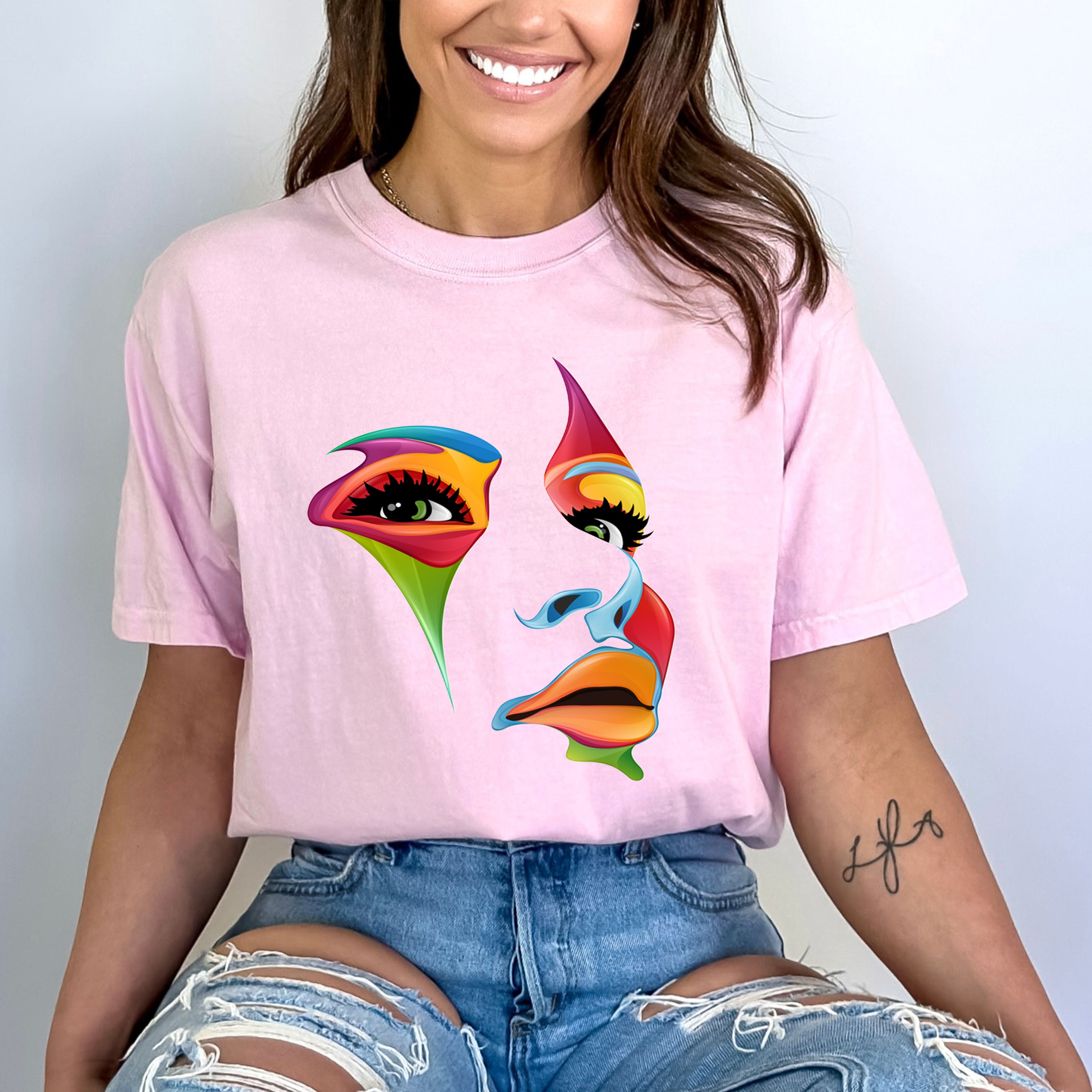 Beautiful Multicolored Face- Bella Canvas T-Shirt