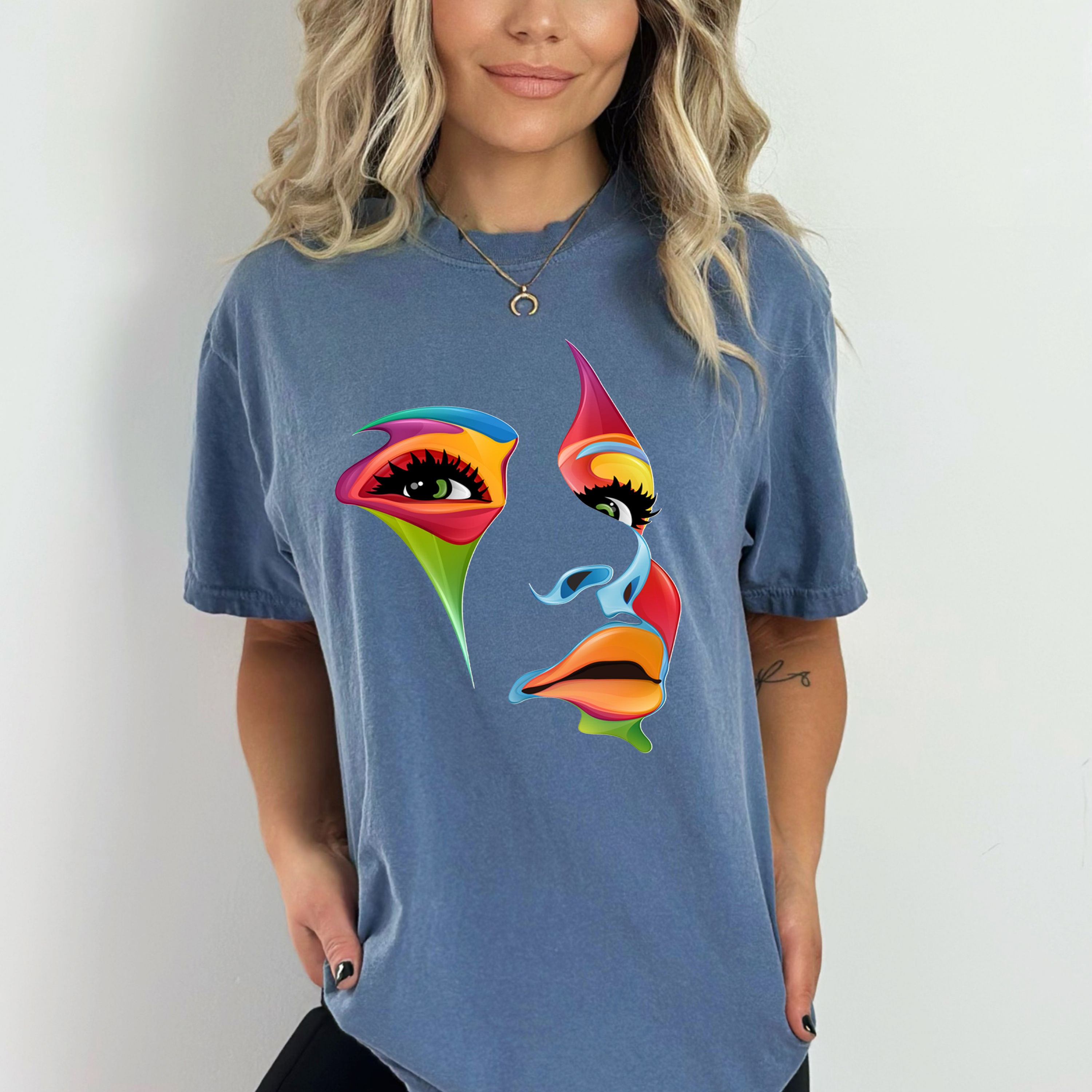 Beautiful Multicolored Face- Bella Canvas T-Shirt