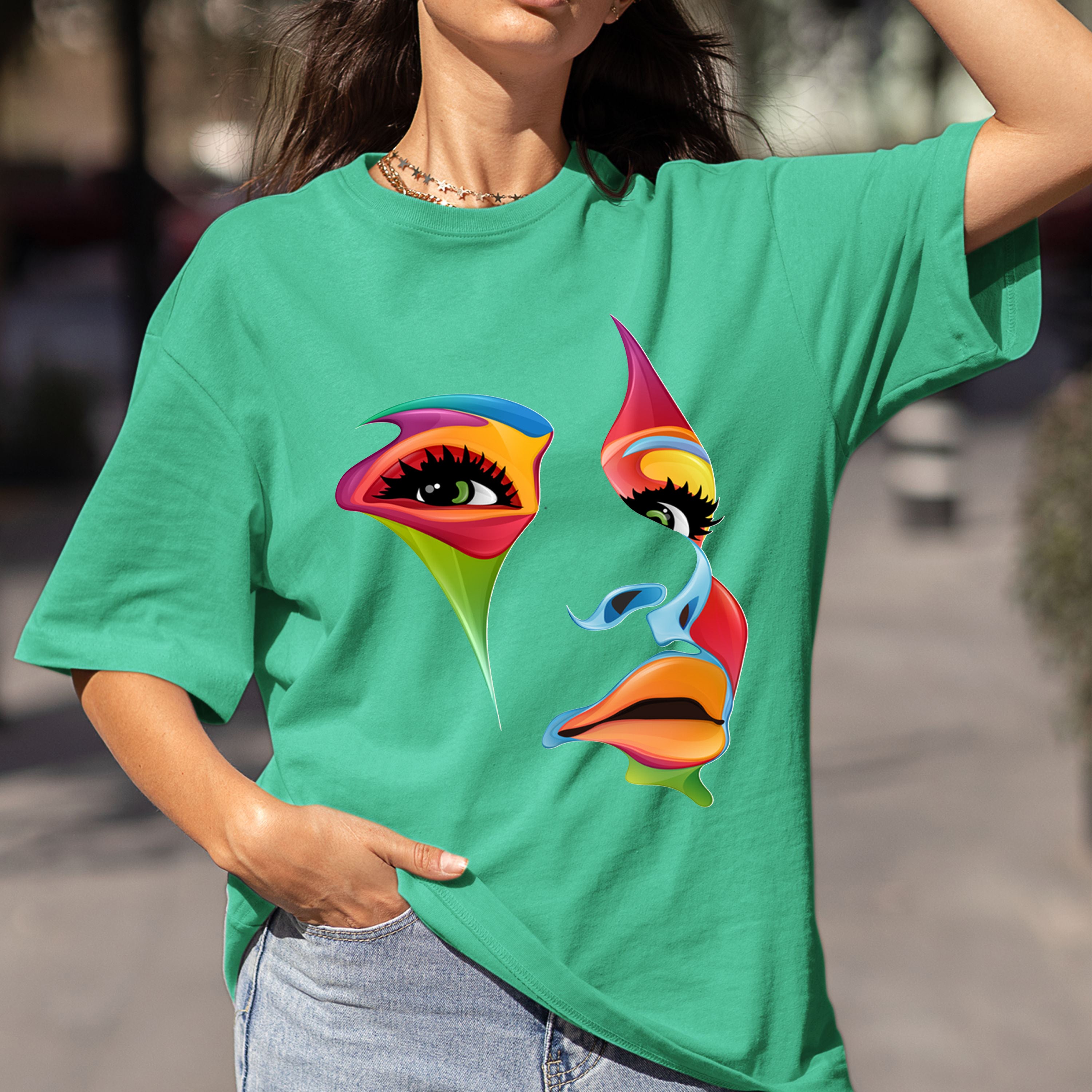 Beautiful Multicolored Face- Bella Canvas T-Shirt