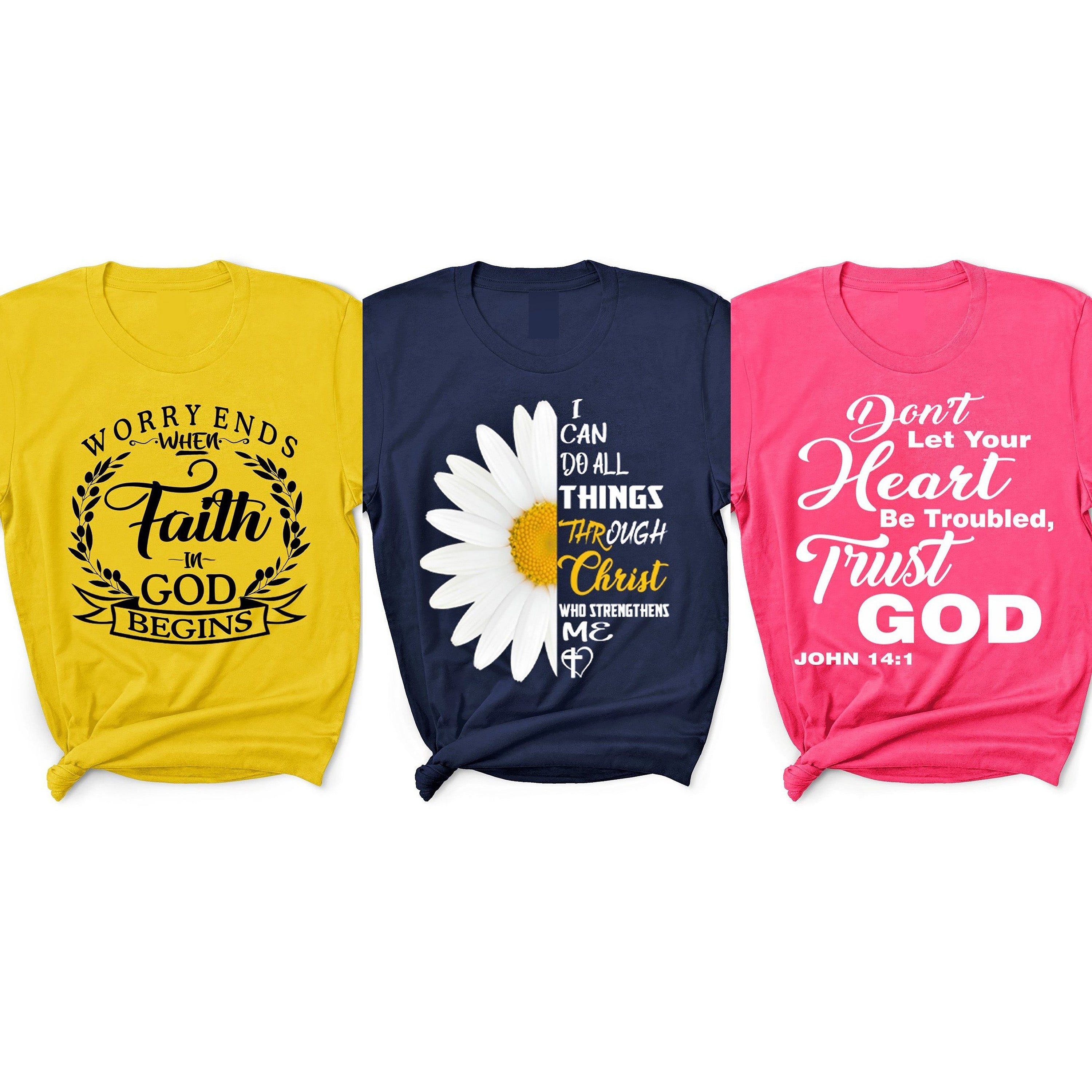 "Combo Pack of Faith+Christ+Trust God"- in new colors.