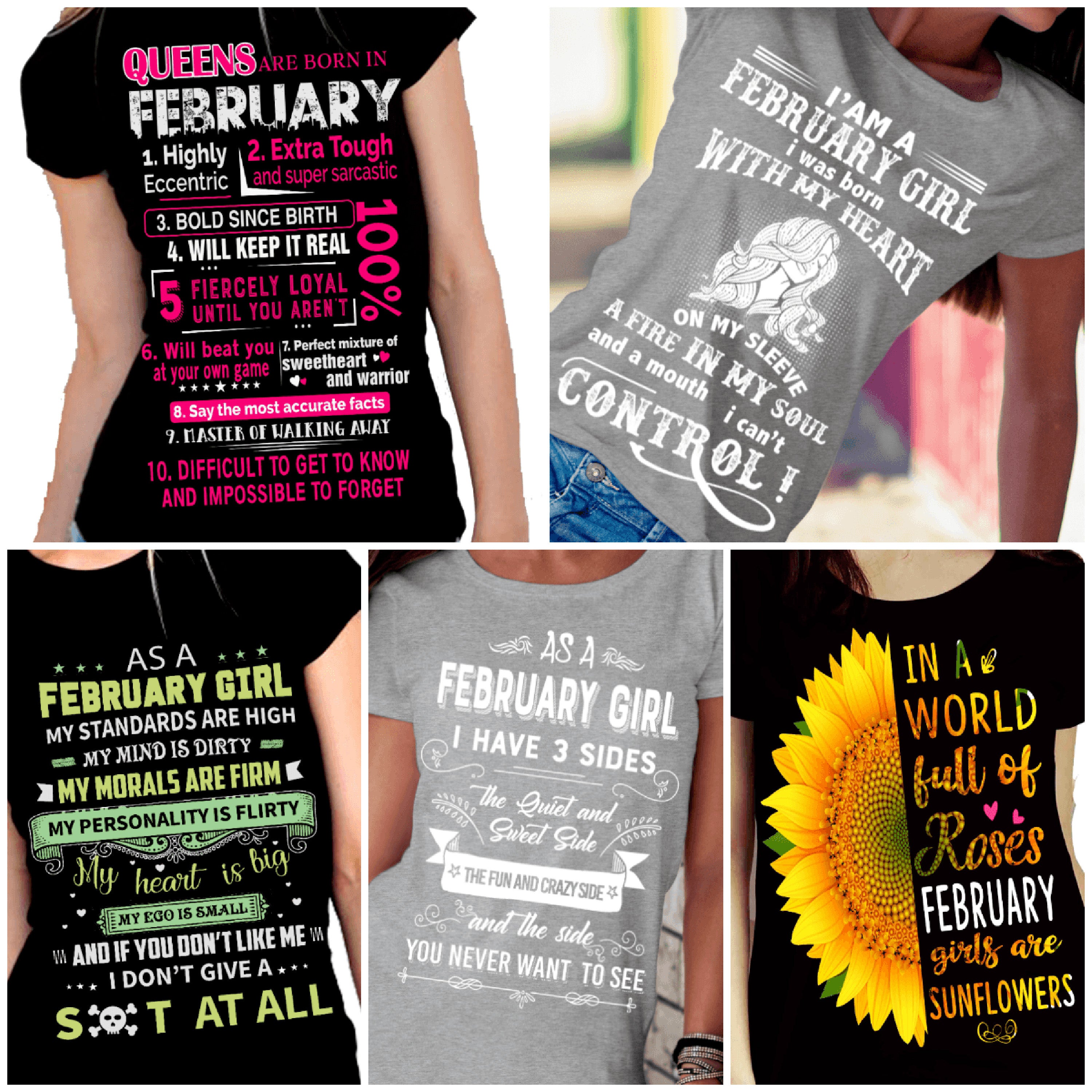 "February Pack Of 5 Shirts"