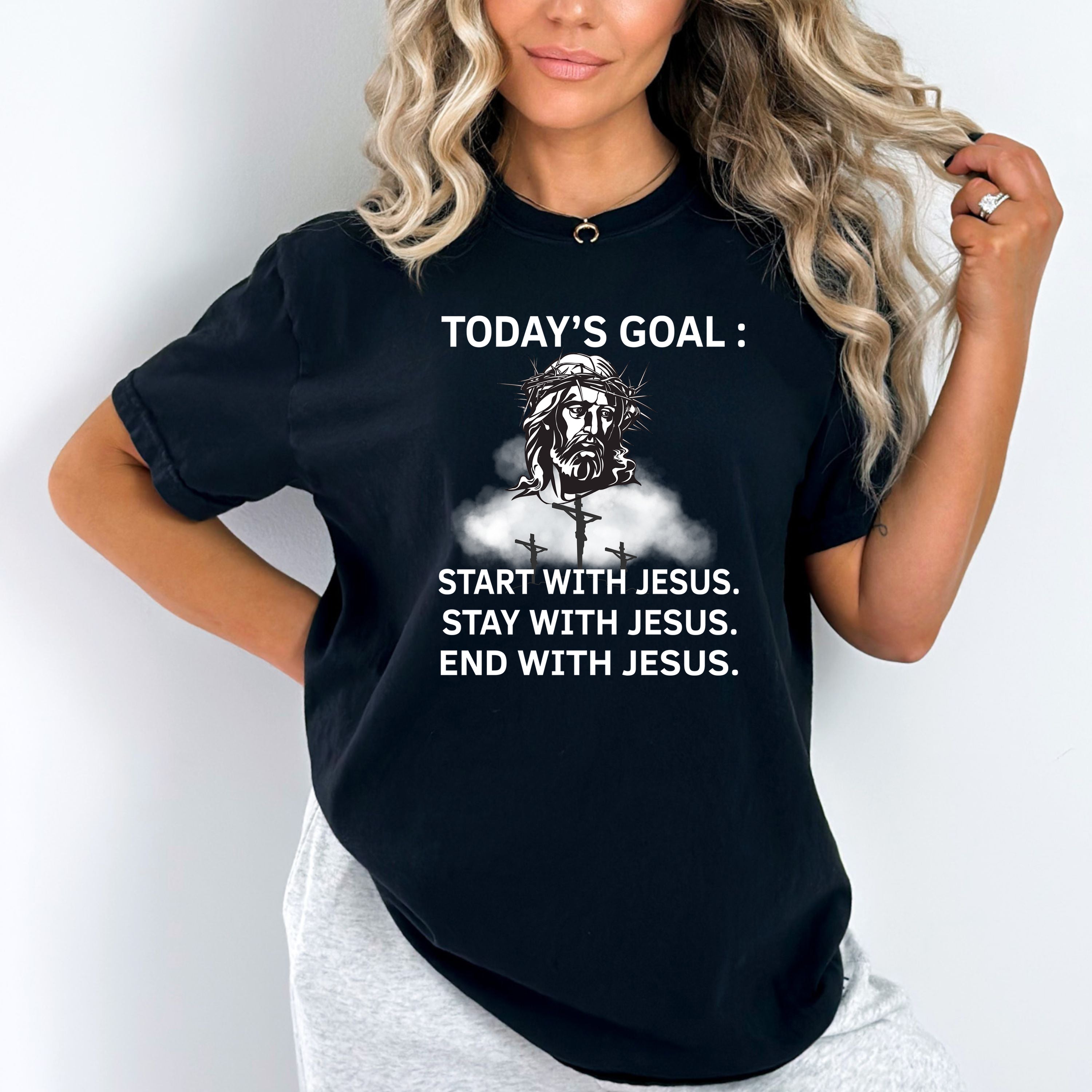 "Today's Goal: JESUS" - Bella Canvas T-Shirt