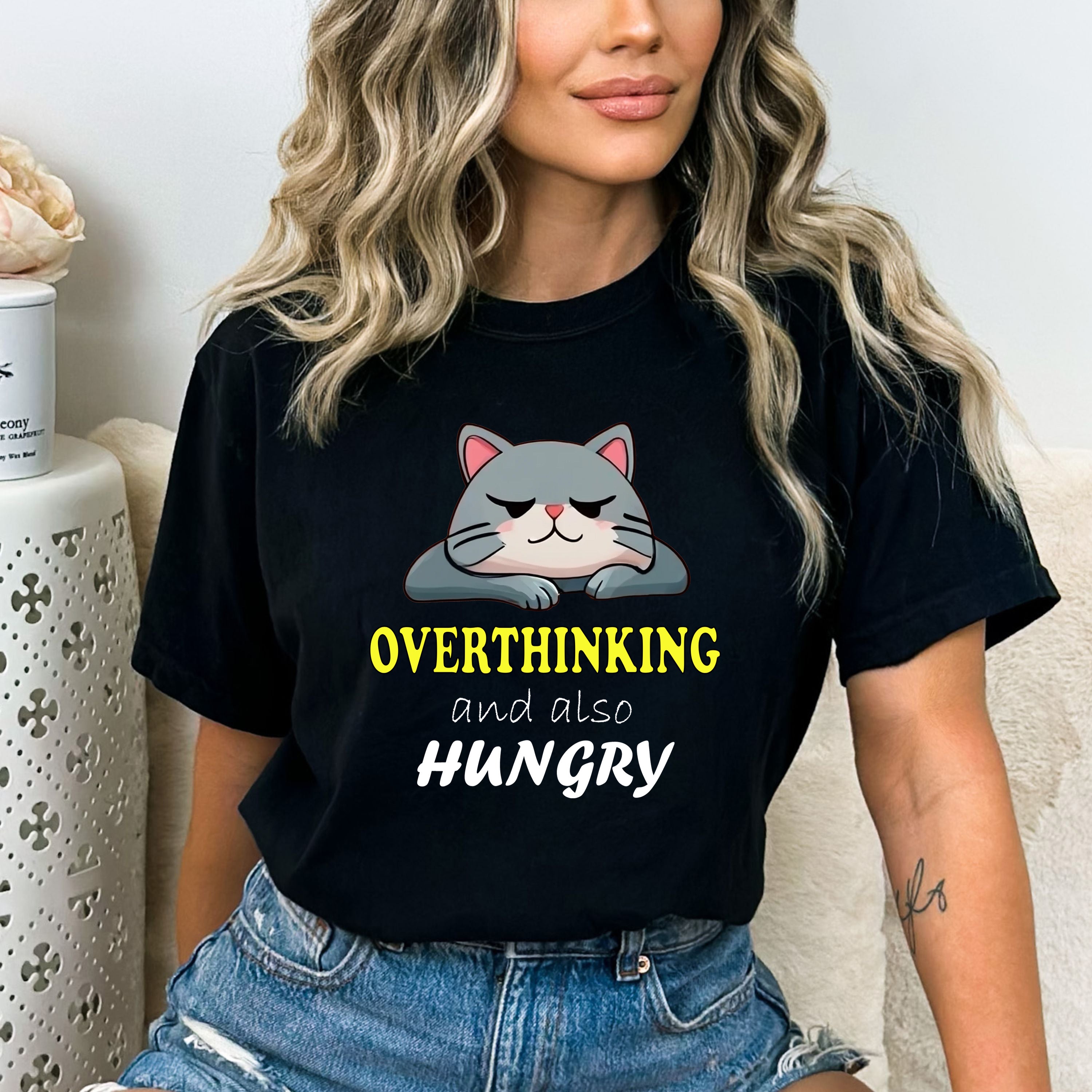 Overthinking And Also Hungry - Bella canvas