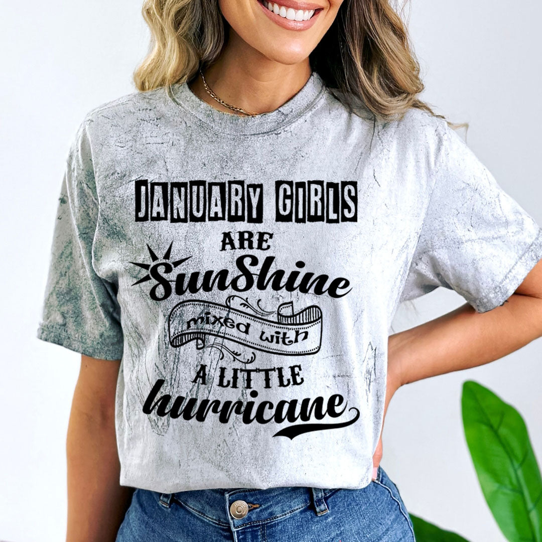 January Girls Are Sunshine - Unisex Tie-Dye Colorblast T-Shirt