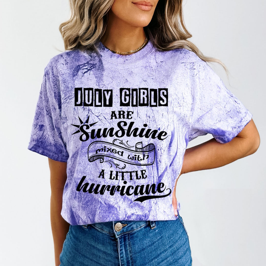 July Girls Are Sunshine - Unisex Tie-Dye Colorblast T-Shirt