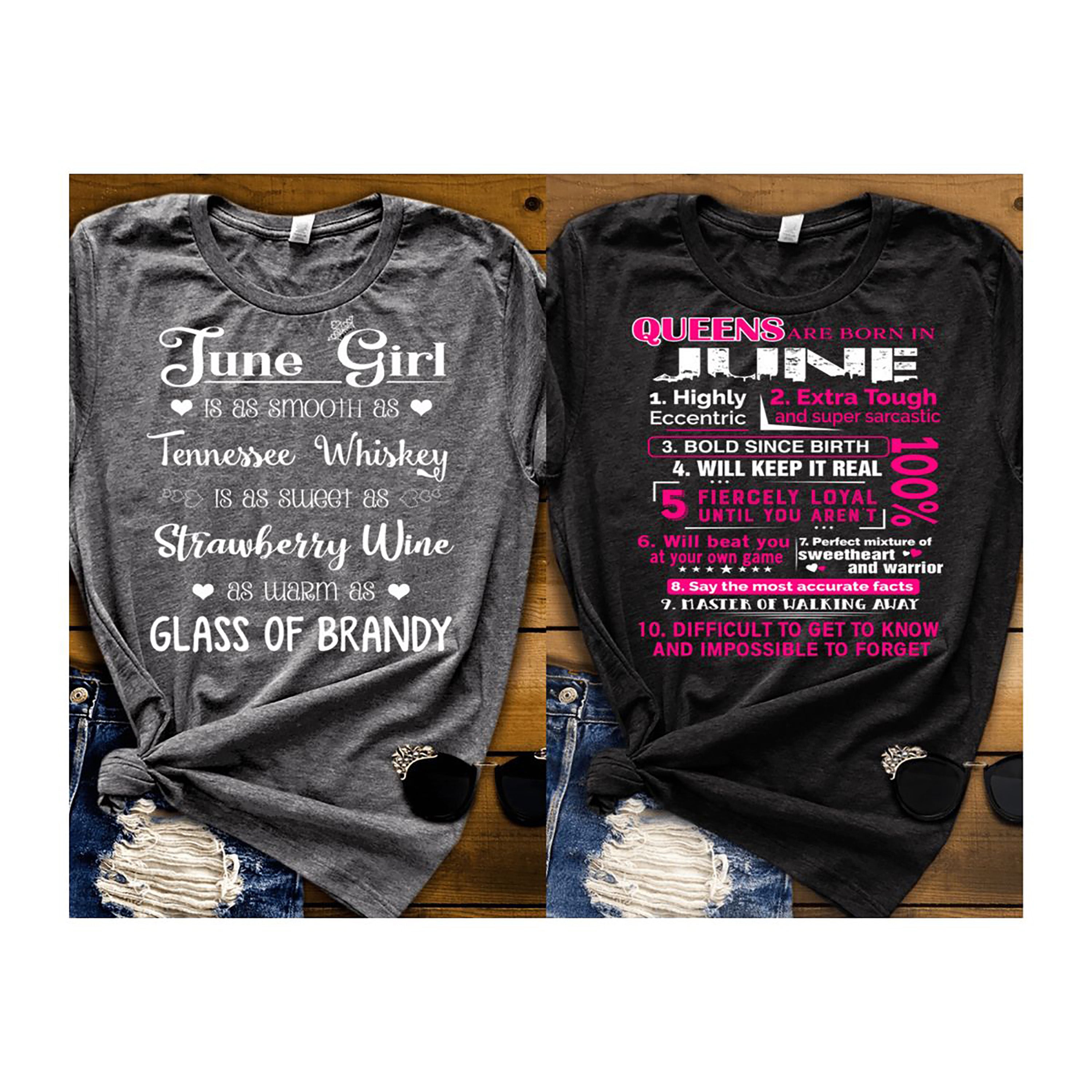 "JUNE -Queens Are  Born + Whiskey -Pack of 2"