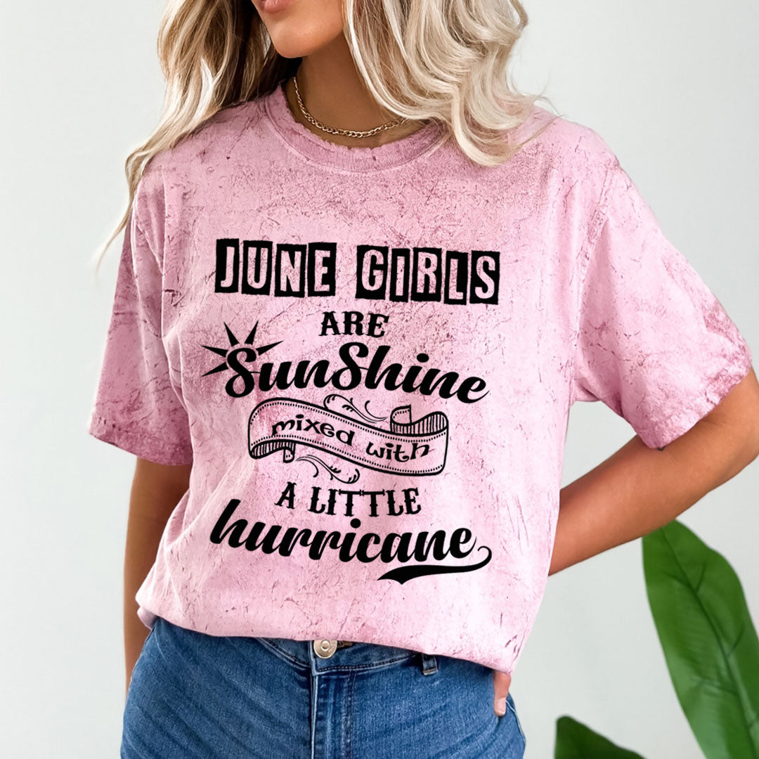June Girls Are Sunshine - Unisex Tie-Dye Colorblast T-Shirt