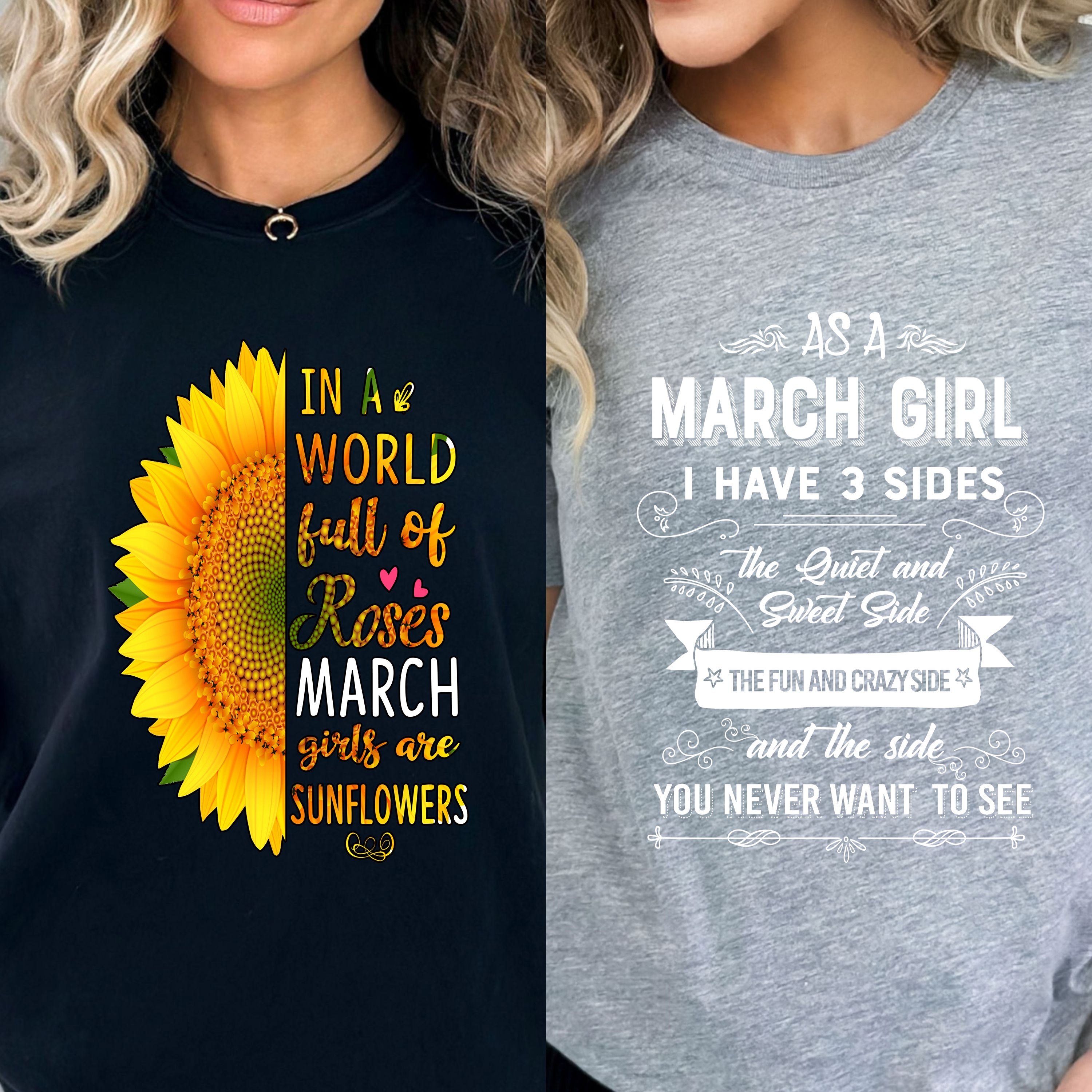 "March Combo (Sunflower And 3 Sides)" Pack of 2 Shirts