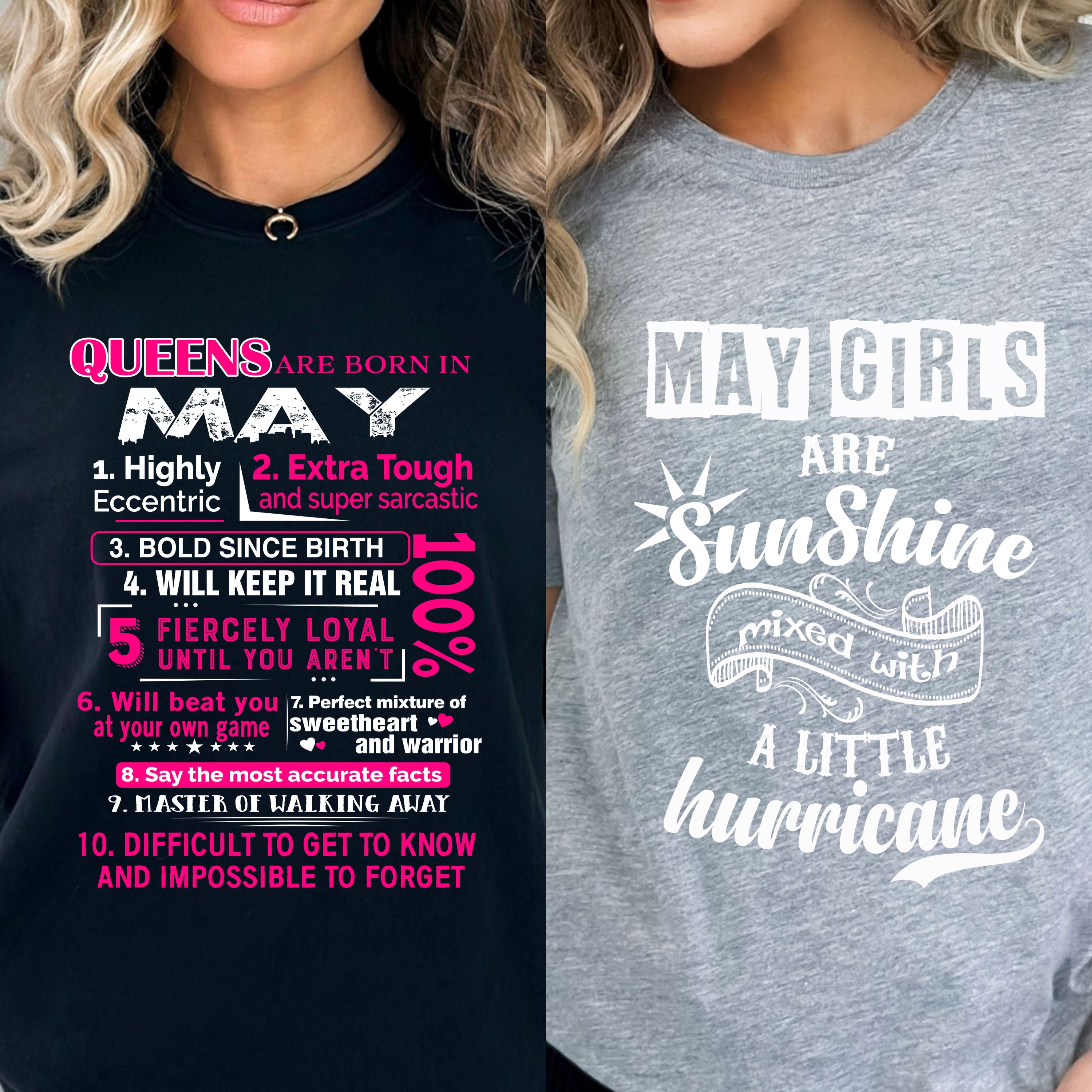 "MAY - Sunshine Grey+Queen Black-Pack of 2"