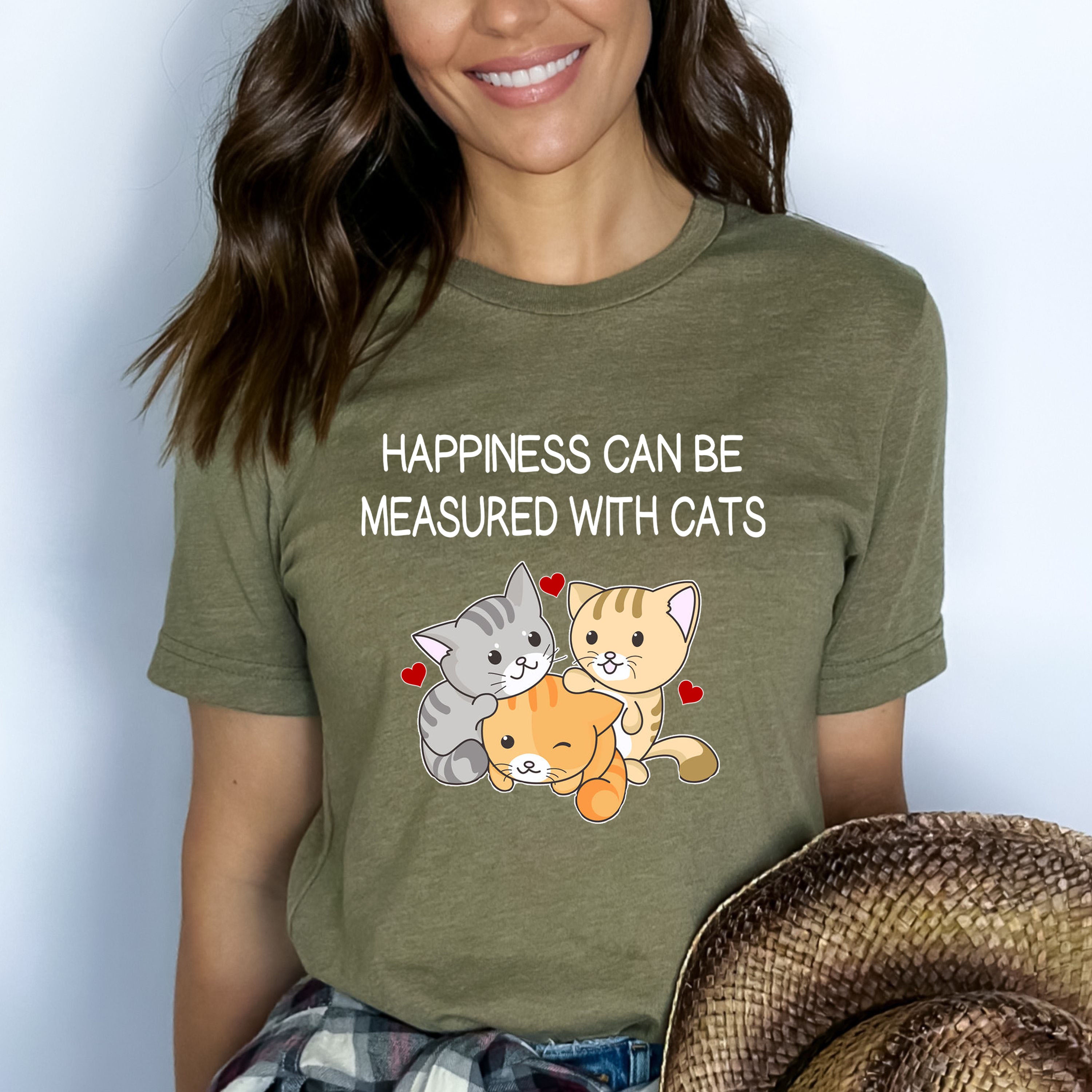 Happiness Can Be Measured With Cats - Bella canvas