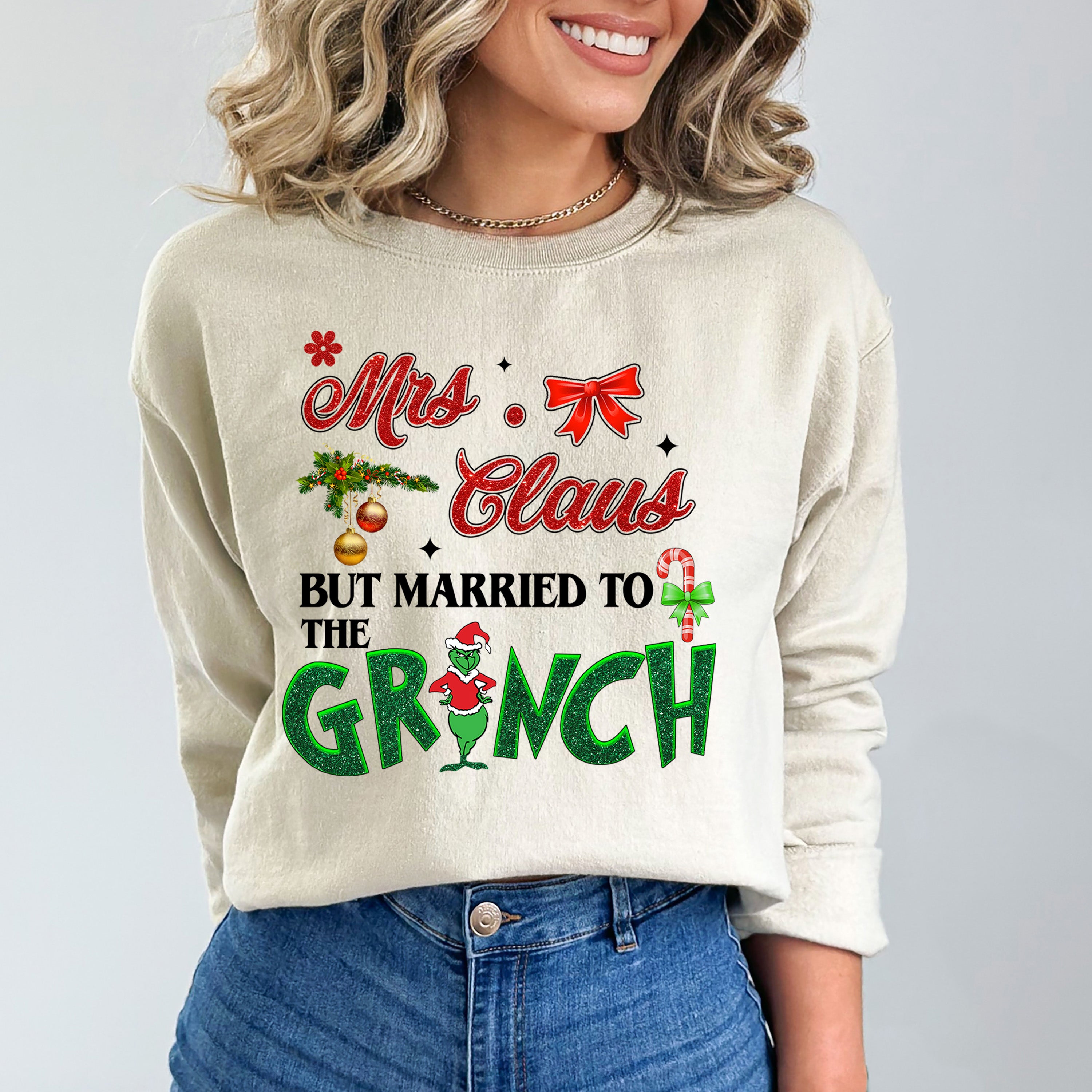 Mrs. Claus But Married To Grinch -  Sweatshirt & Hoodie